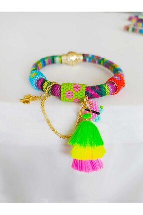 Troya Aksesuar Püsküllü Miyuki Bohem Bileklik