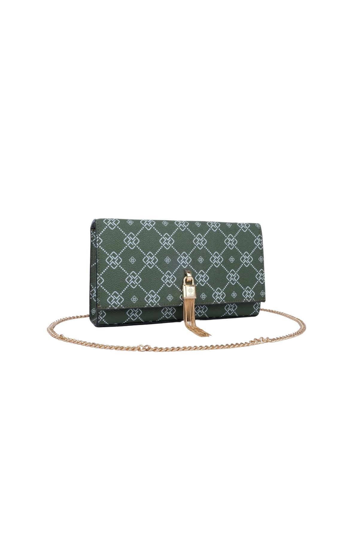 LAMBERTİ-Embossed Clatch with Tassels 2