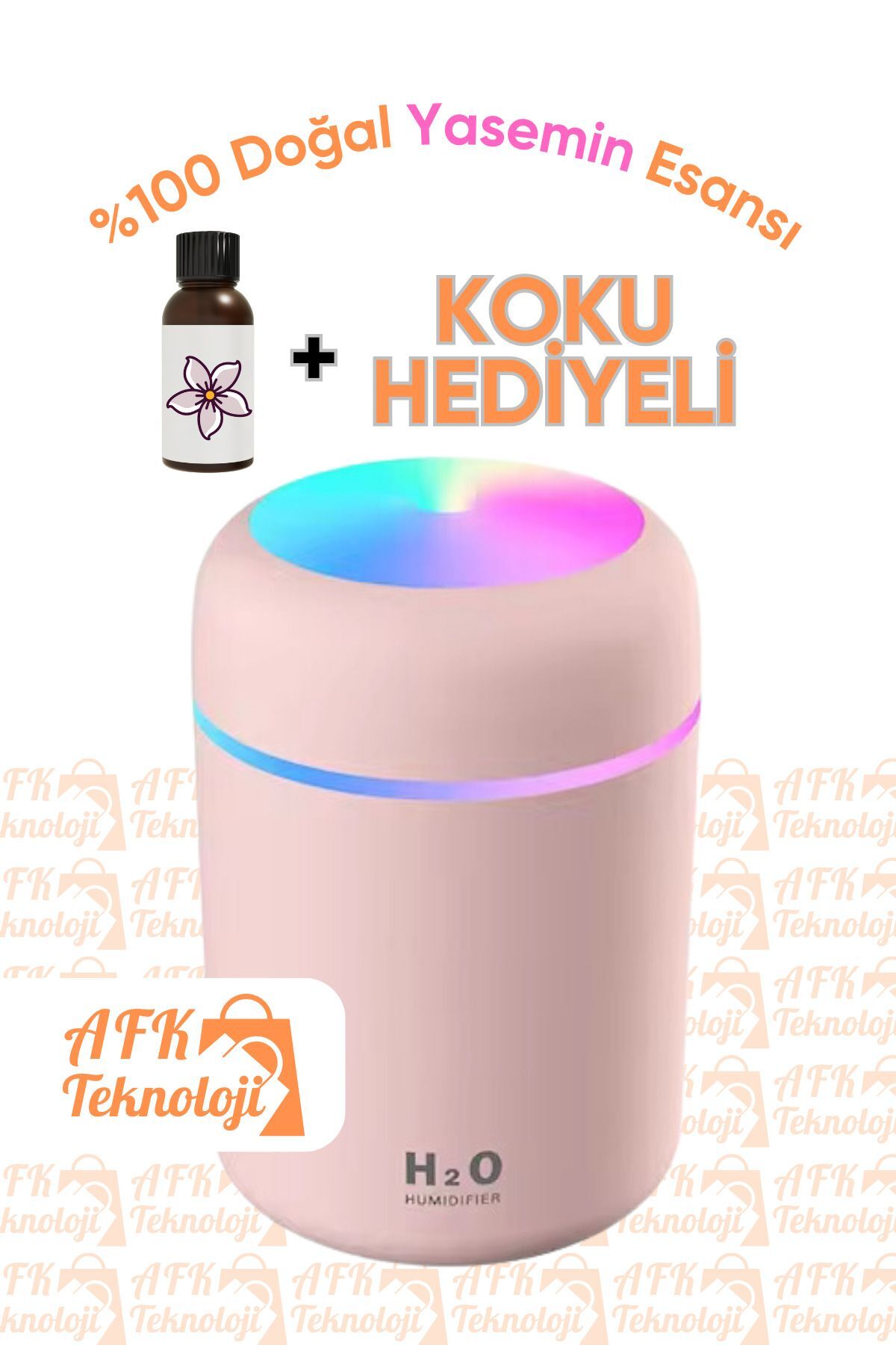 AFKTECH 300ml Hava Nemlendirici Buhar Makinesi - Yasemin Esansı Hediyeli