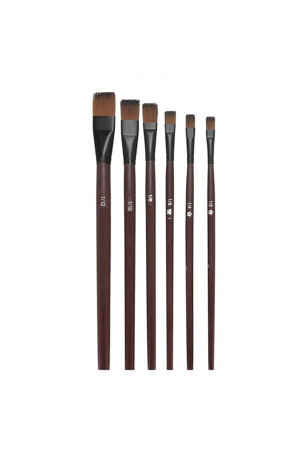 Hobialem Fırça Seti-1, Yağlı Boya Fırçası, 6 Lı Set, Resim Fırçası, Akrilik Boya Fırçası, Yassı Fırça