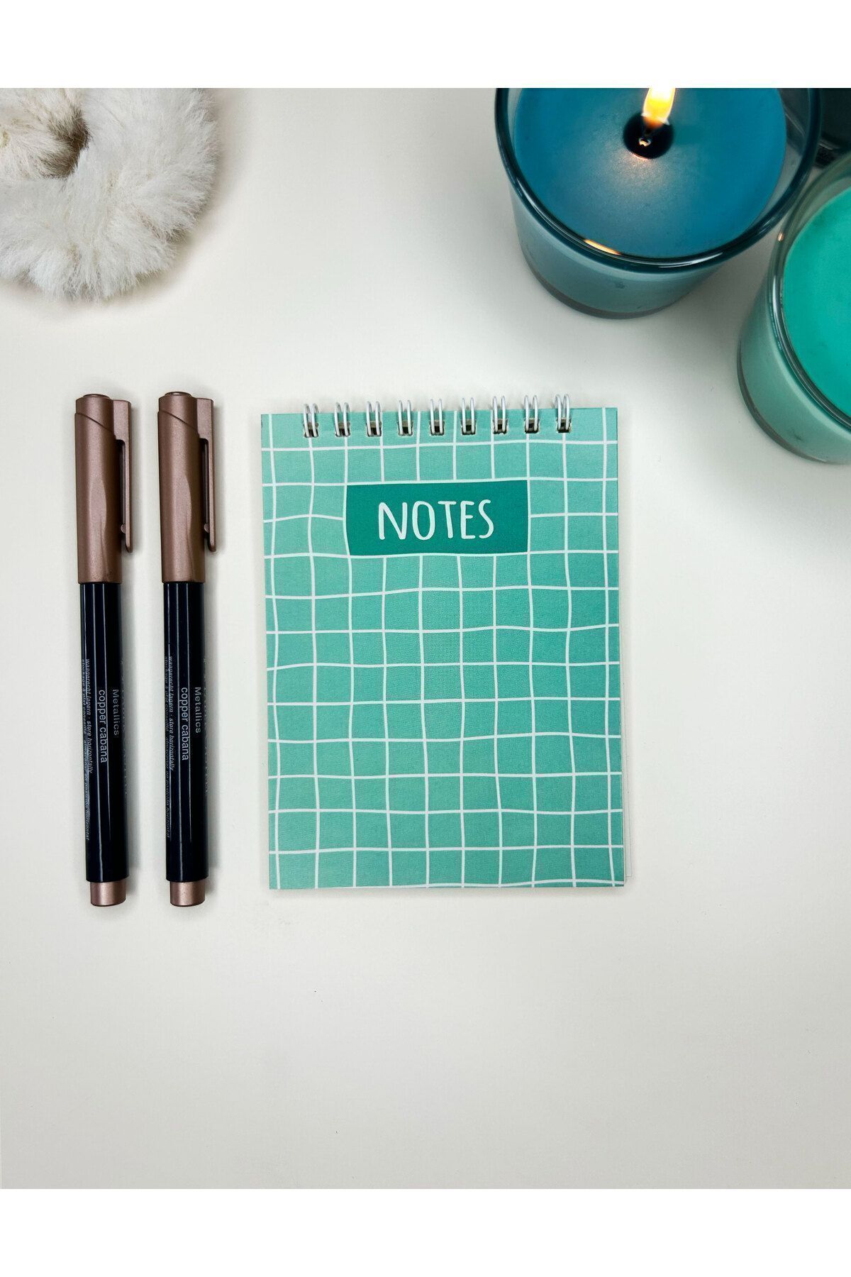 Smile Notes-6-piece 10x13,5 Cm Checked Leaf Notebook Set - Spiral Pocket 8