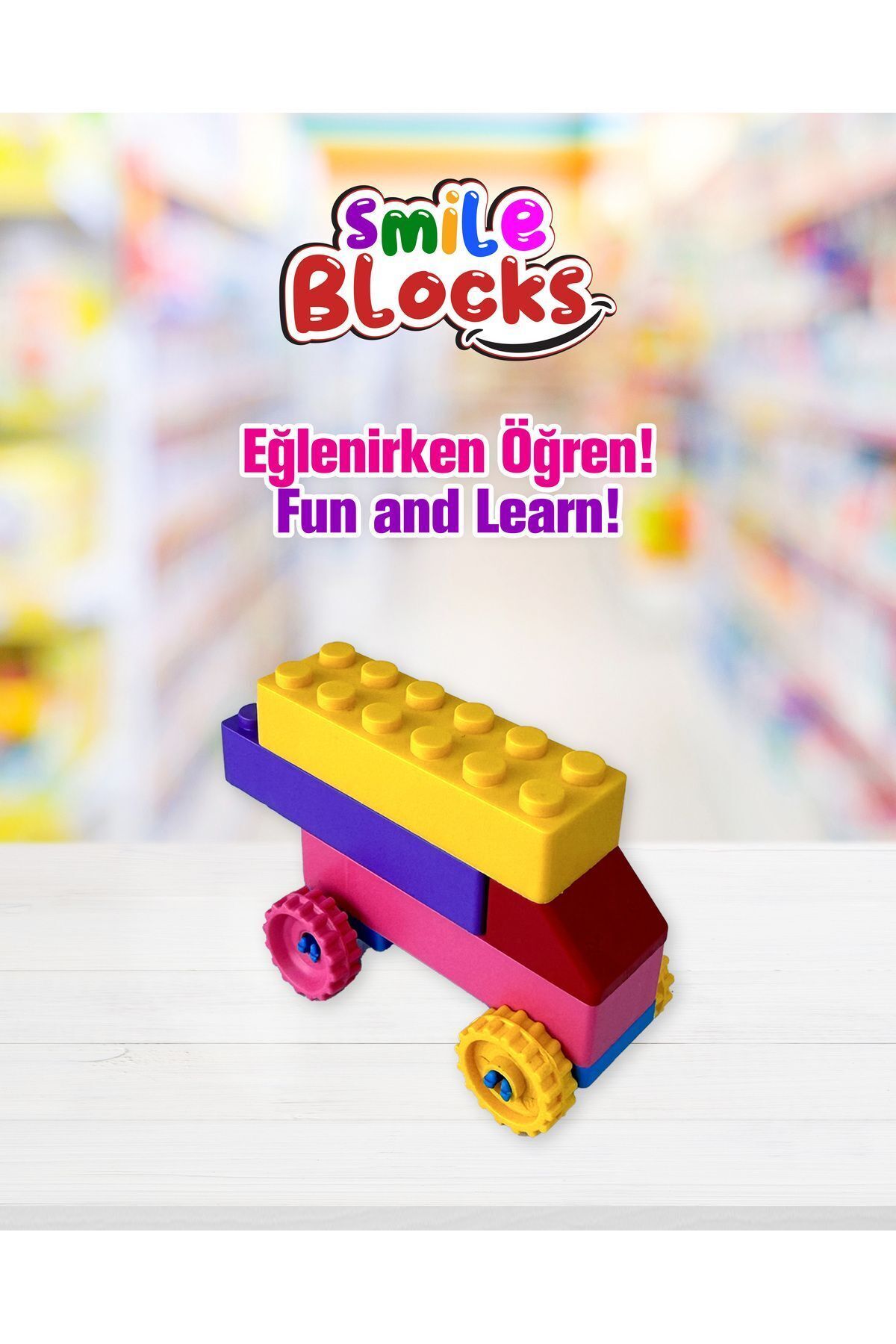 p parti oyunevi Smile Blocks 540 Parça Plastik Kutulu Mikro Blok Yeşil Uygulama Zeminli fotoğrafı 3 (önizleme)