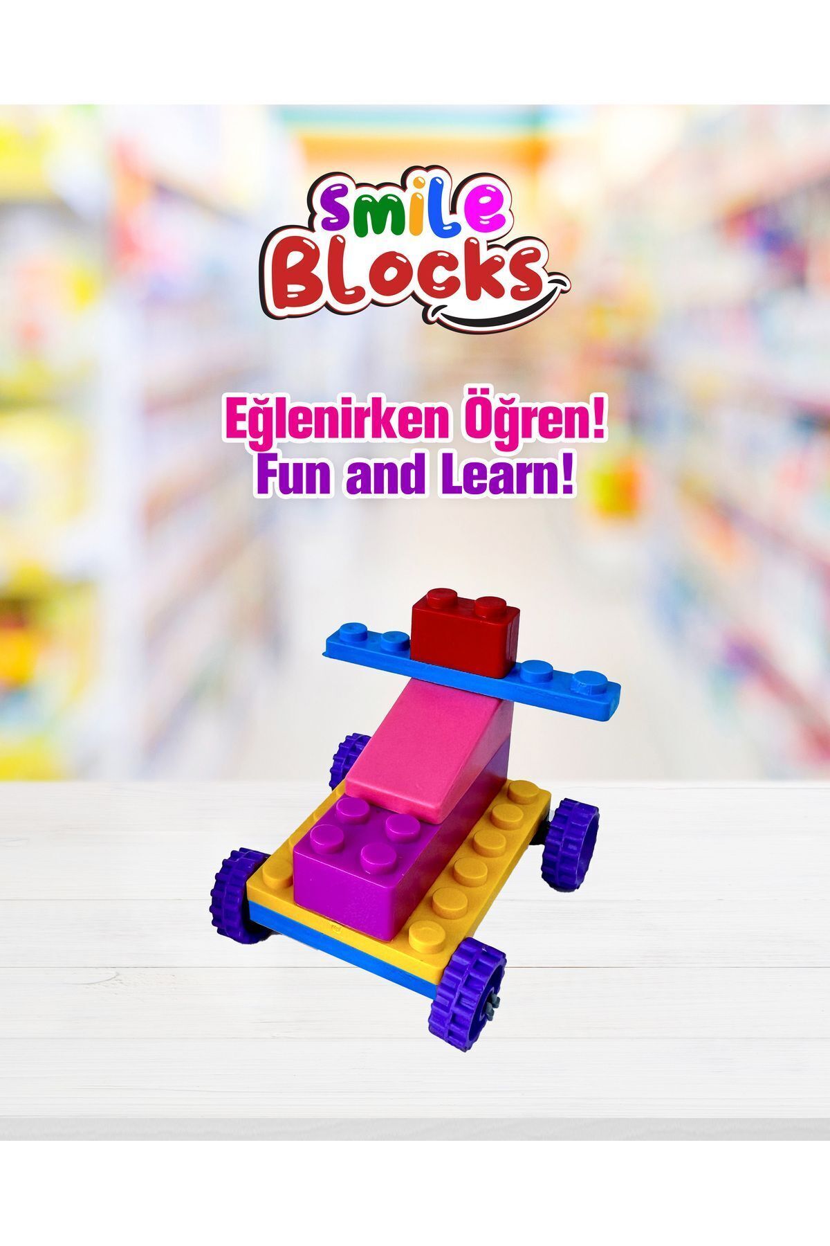 p parti oyunevi Smile Blocks 540 Parça Plastik Kutulu Mikro Blok Yeşil Uygulama Zeminli fotoğrafı 4 (önizleme)