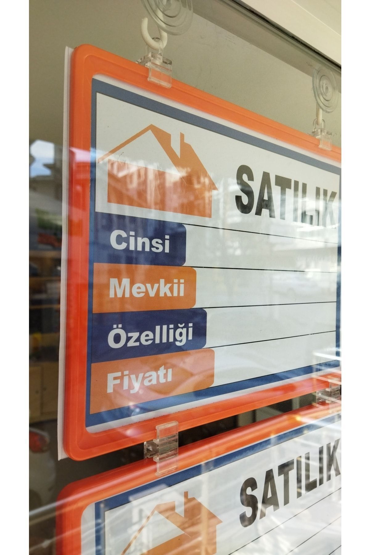ETİKETLİK FİYATLIK 12 Buc Rame Portocalii Pentru Vitrine Imobiliare - One Size