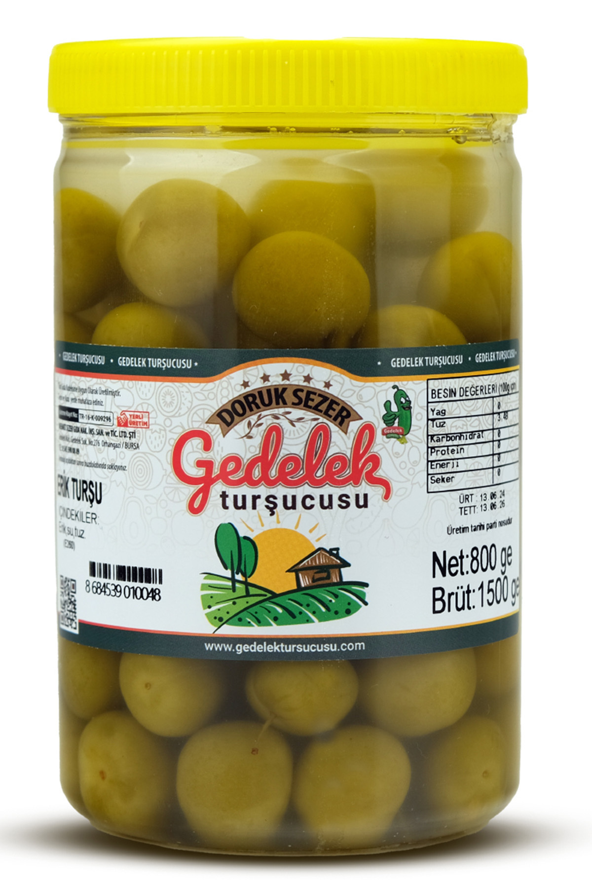 MEHMET SEZER TURŞULARI Gedelek Turşucusu Erik Turşu 800 gram