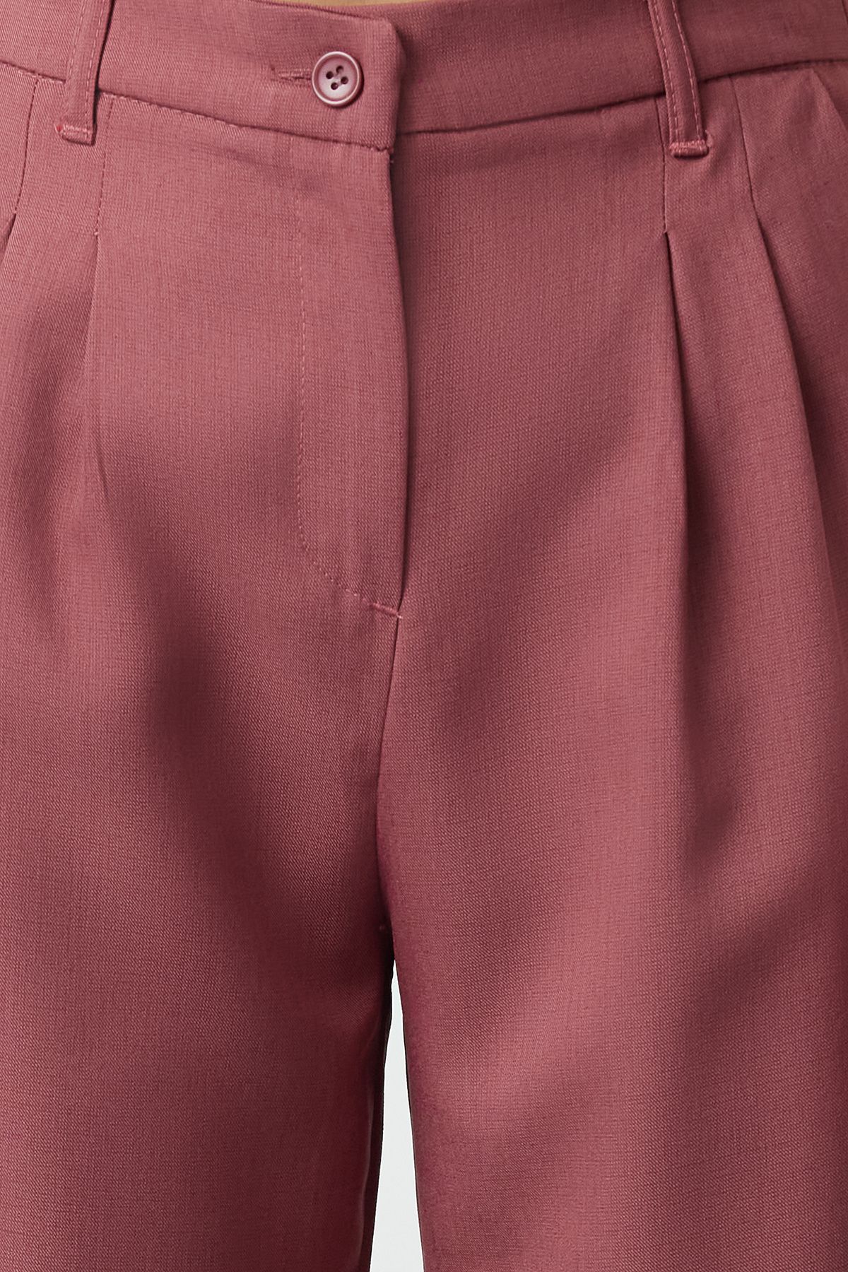 Trendyol Collection-Dusty Rose Stoffhose mit weitem Bein und Falten – TWOAW22PL0475 13