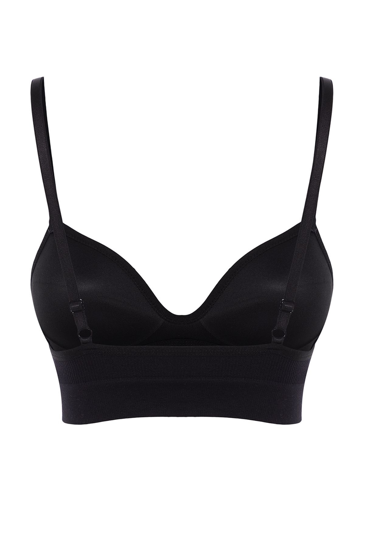 Trendyol Collection-Black No Underwire Bralette - Seamless and Filling Free with String Straps Thmaw22Su0043 7