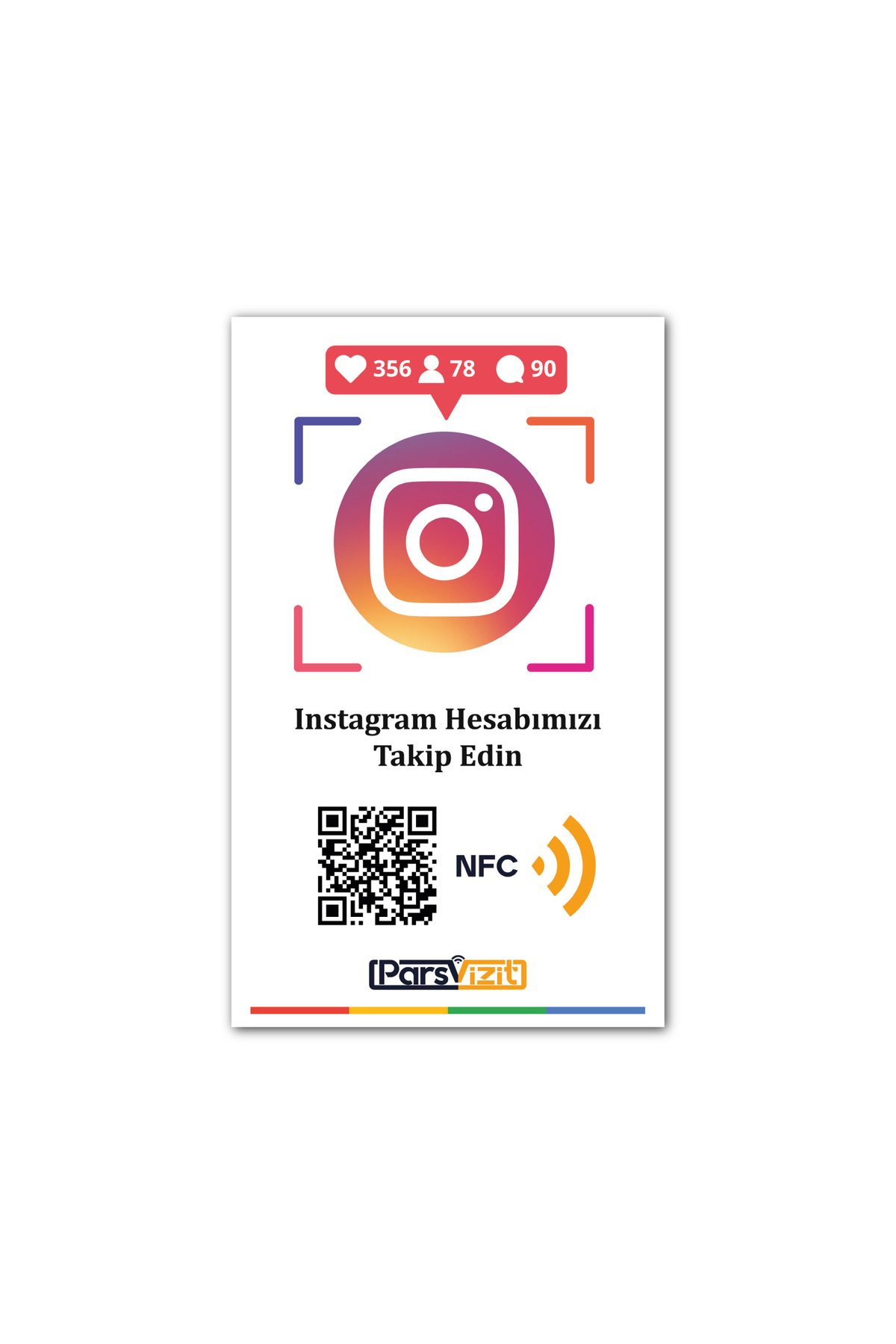 ParsVizit Instagram Takip Kartı NFC-QR - Fiyatı, Yorumları
