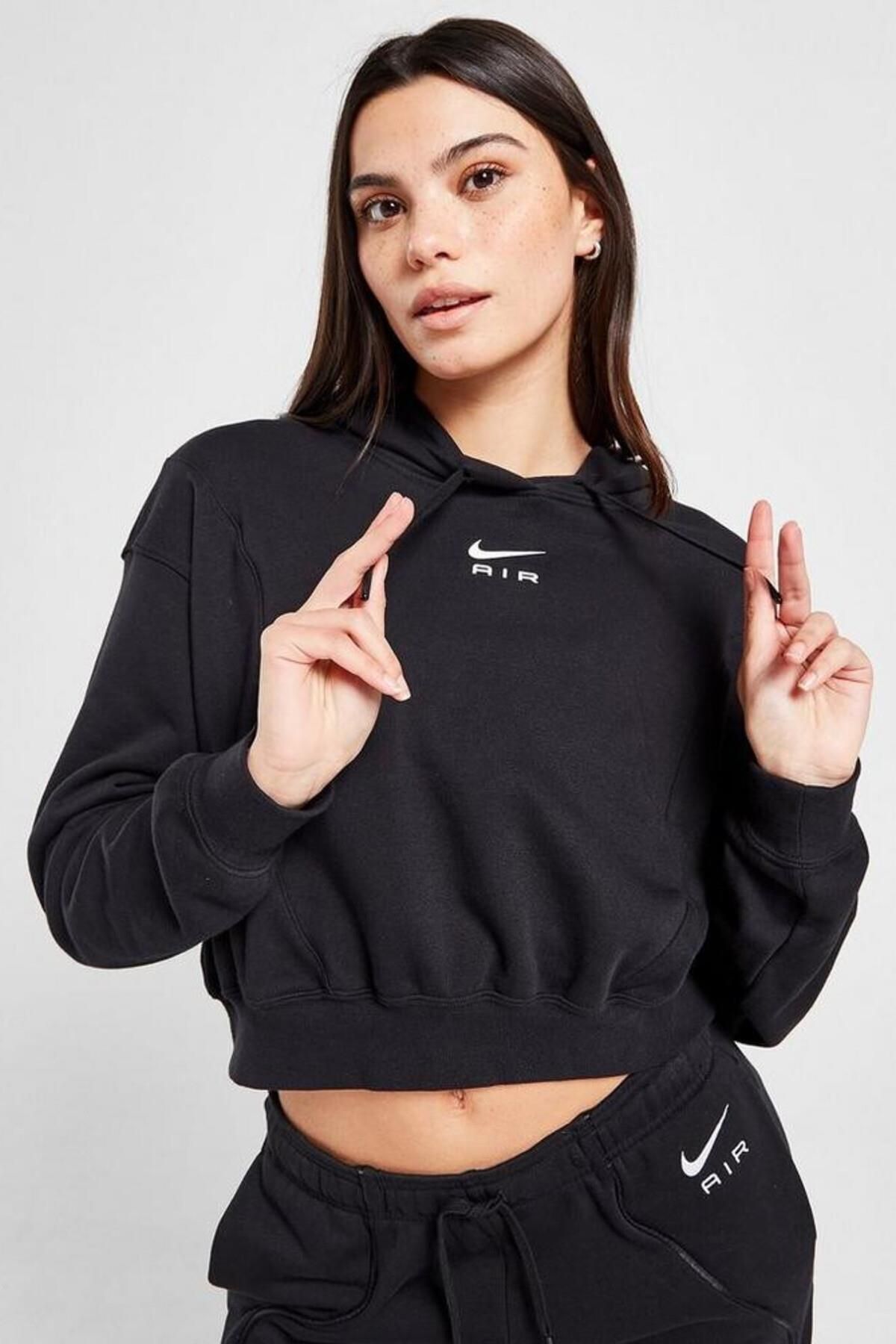 Nike fleece colorblocked cropped sweatshirt hotsell