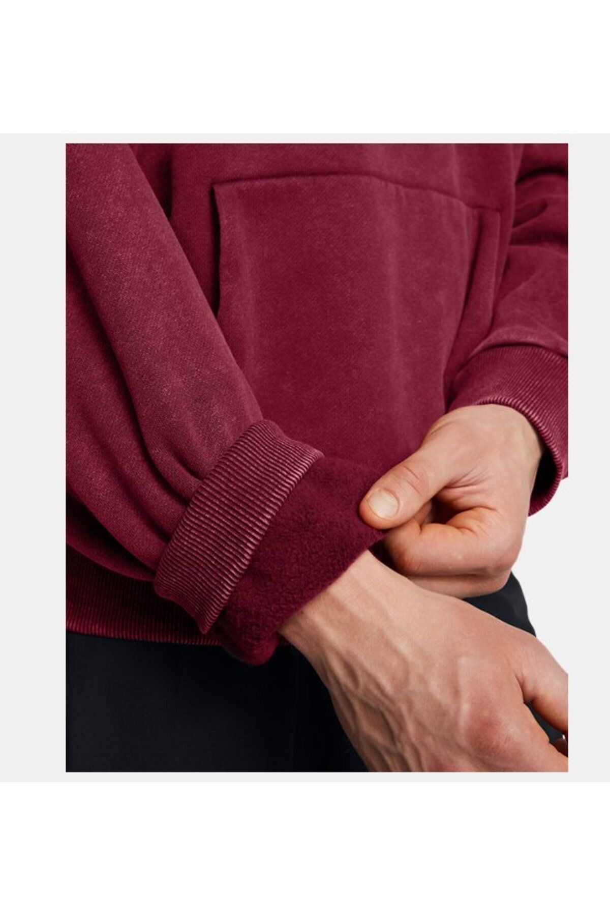 سویشرت ورزشی قرمز مردانه نماد UA آیکون سنگین وزن شستشوی بزرگ 625 Under Armour