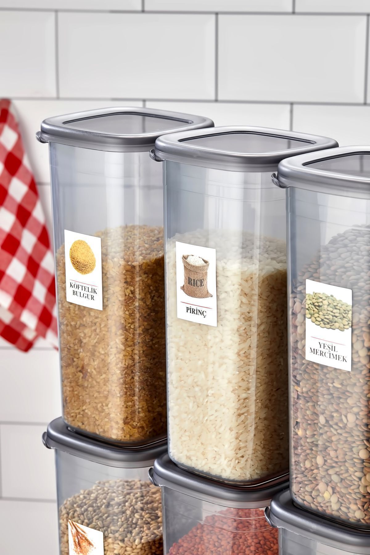 FBZhome-1700 ml Mega Size 12-Piece Food Storage Set - Jar with Label and Vacuum Lid 3