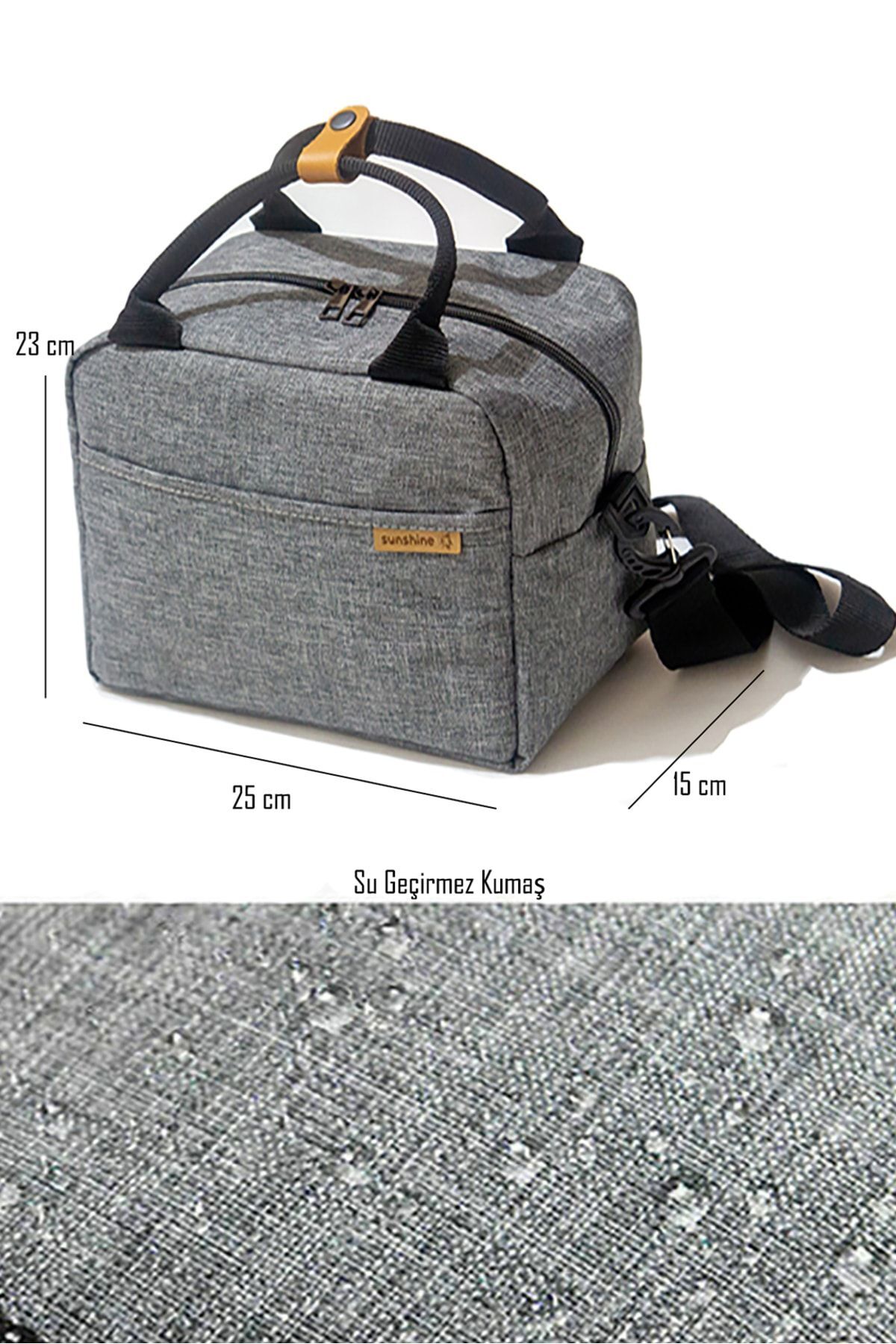 Sunshine Su Yeşili Tavşan Desenli Termal Isı Izolasyonlu Ek Gıda Yemek Taşıma Beslenme Omuz Çantası fotoğrafı 4 (önizleme)