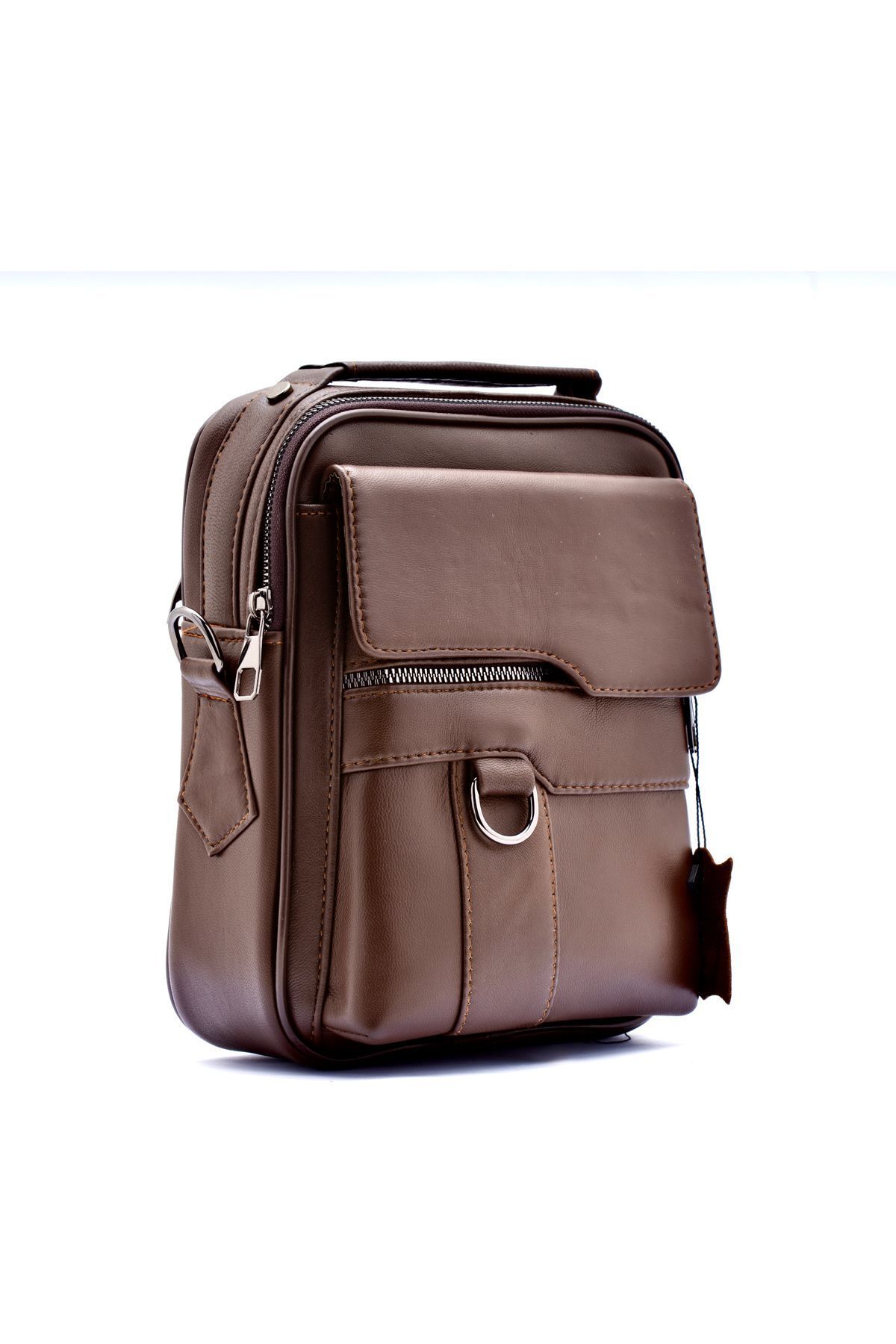 CüzCan-Wiexer Men's Hand and Shoulder Bag - Brown Genuine Leather 3