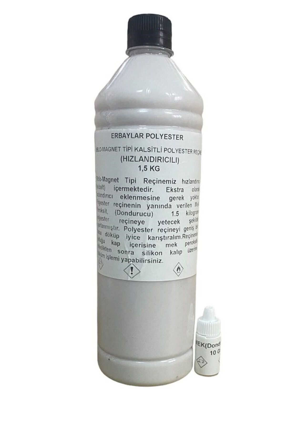 ERBAYLAR POLYESTER Döküm Tipi Kalsitli Polyester Reçine 1.5 KG+Dondurucu+Karıştırma Çubuğu