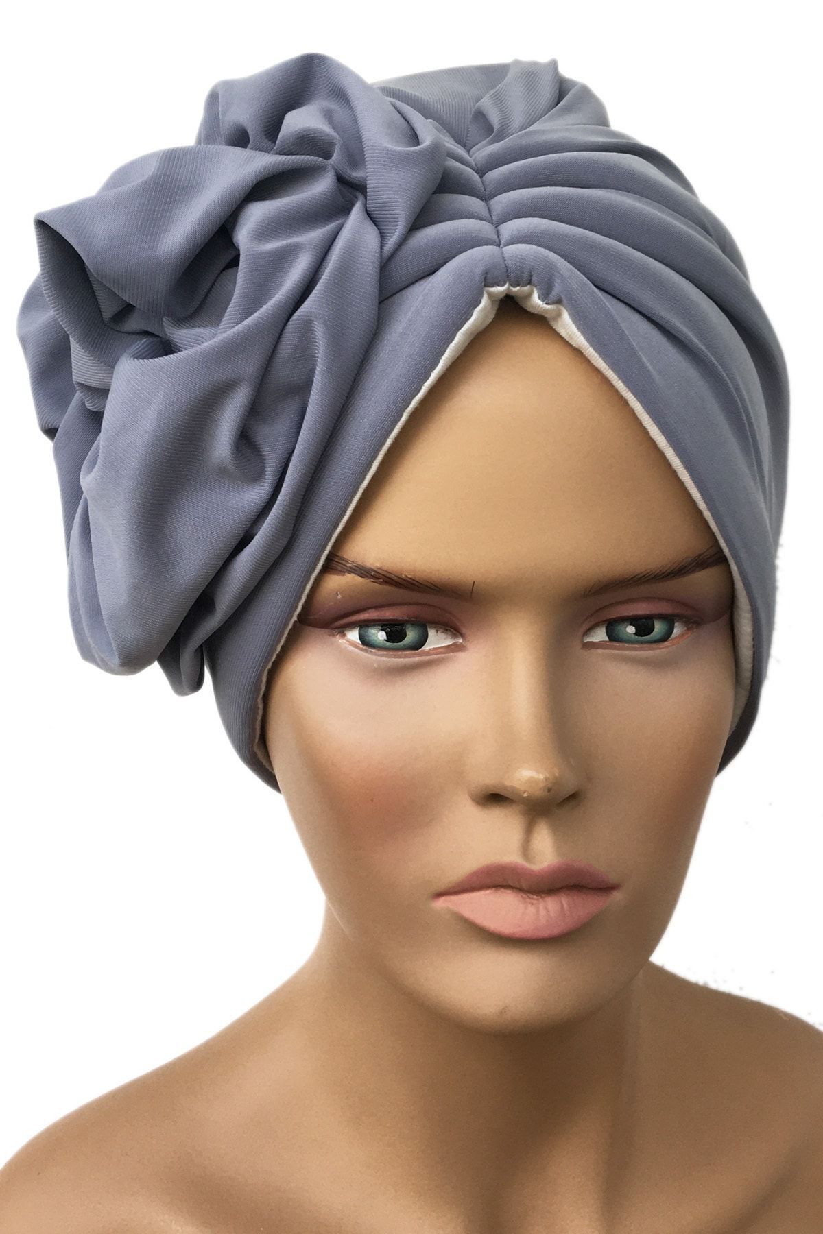 Vera-Turban gata pentru oase, elegant, floral, cusut, căptușit, gri 1