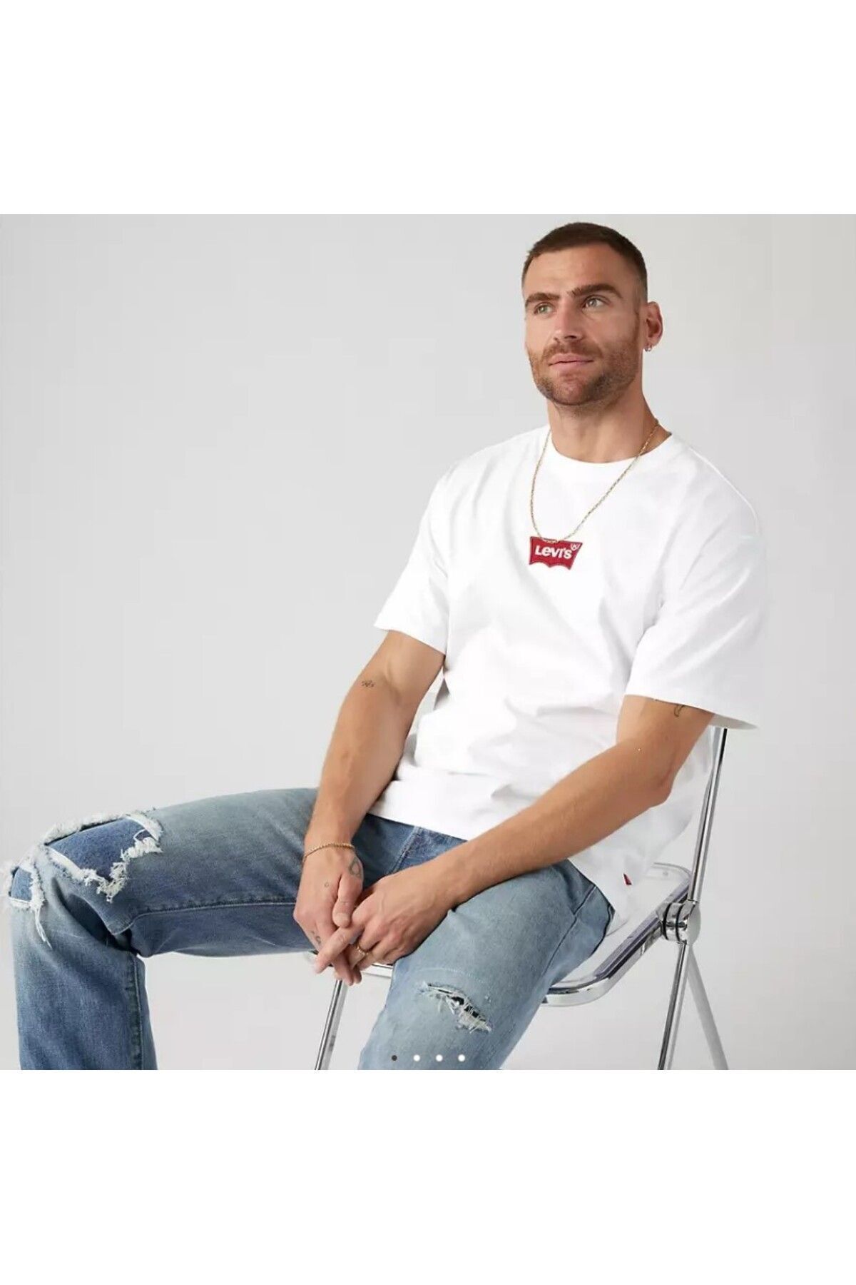 تی شرت لیوایز مردانه پارچه سفید بیسیک اسلوگان Relaxed/ریلکس    بیسیک کژوال/روزمره | Levi's 87373 TR - تصویر 3