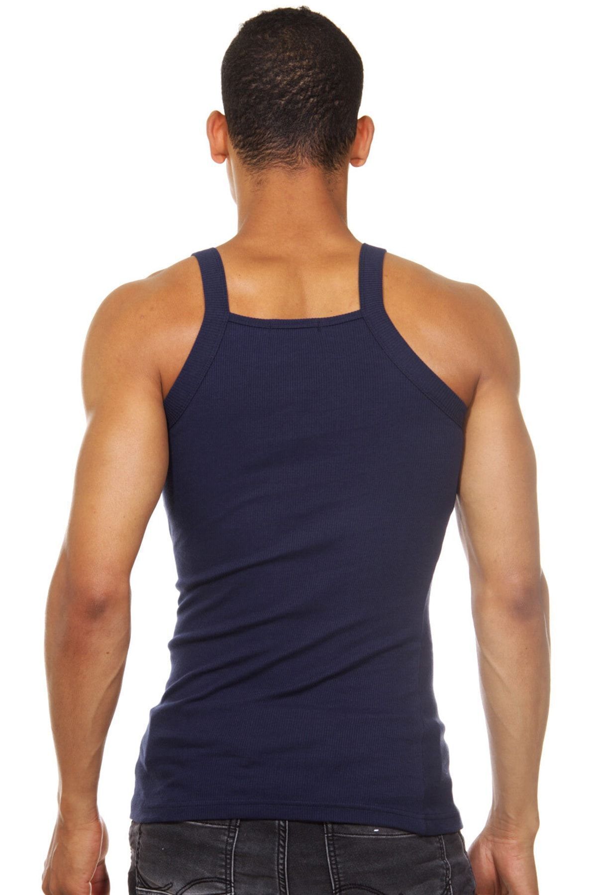 darkzone-Men's Navy Blue Strappy Tank Top 2
