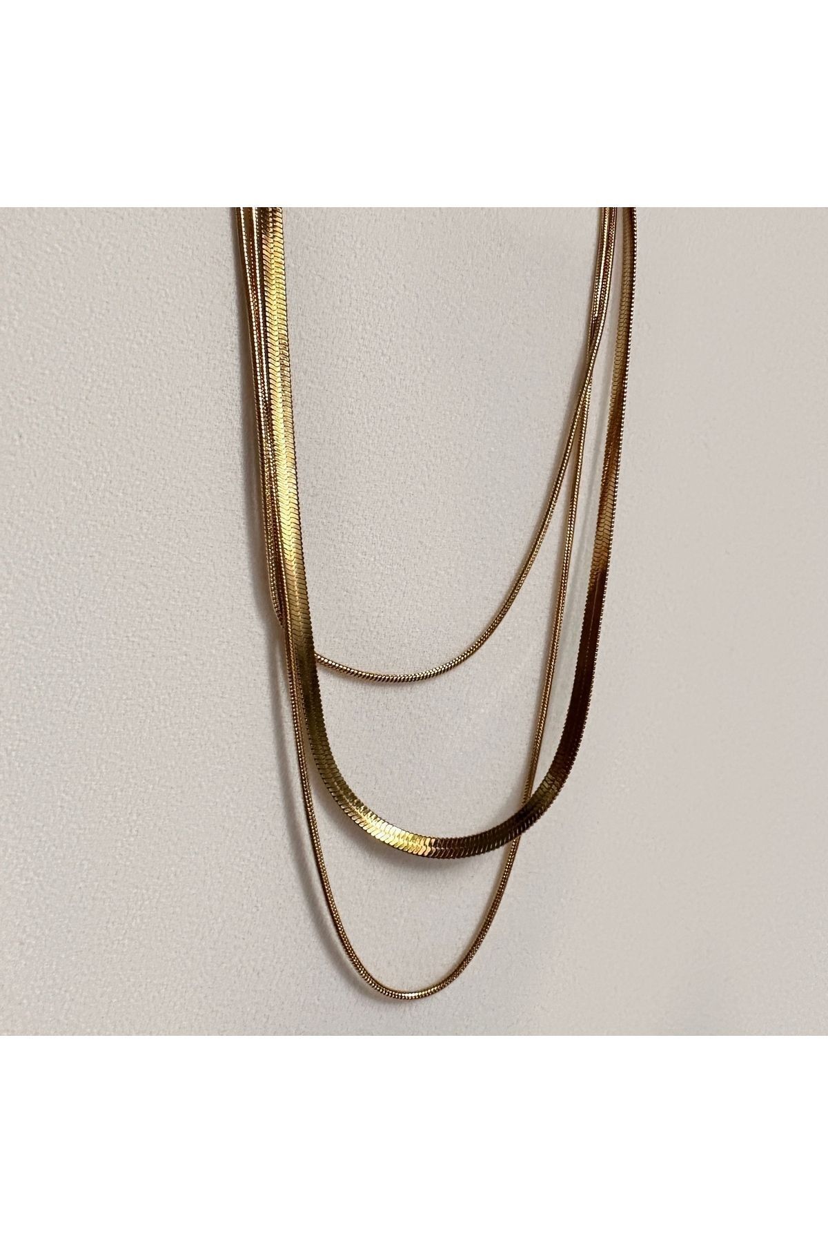 Okko Store Çelik Üç Sıra Zincir Kolye