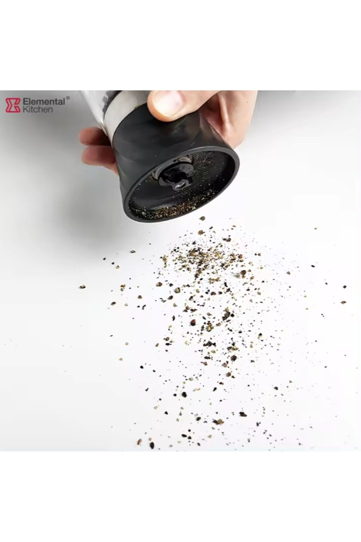 klt-Glass Ceramic Mill with Grinder Light Silver Hygienic Hopper Black Pepper Salt Grinder Special Design 1 Piece 6