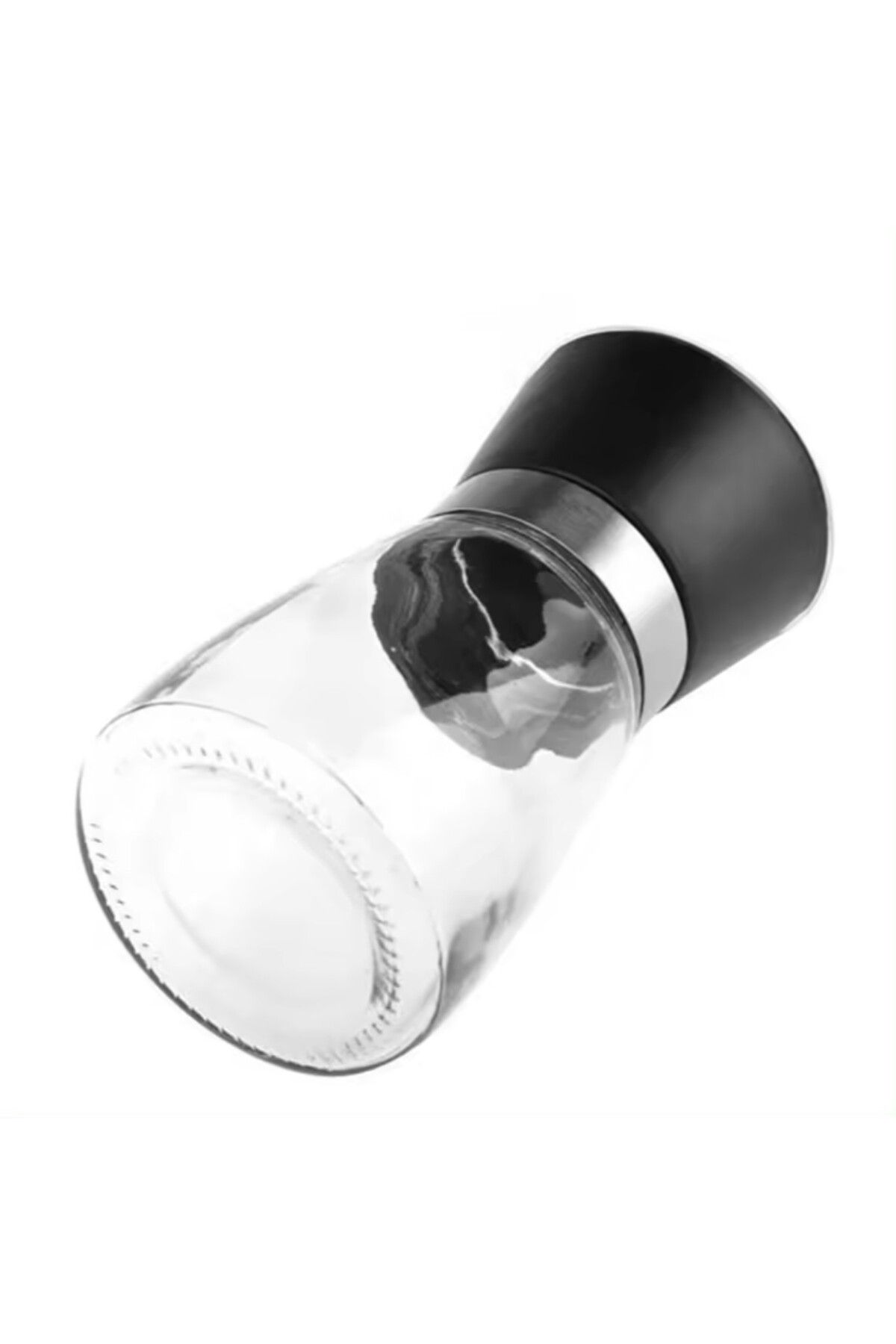 klt-Glass Ceramic Mill with Grinder Light Silver Hygienic Hopper Black Pepper Salt Grinder Special Design 1 Piece 7