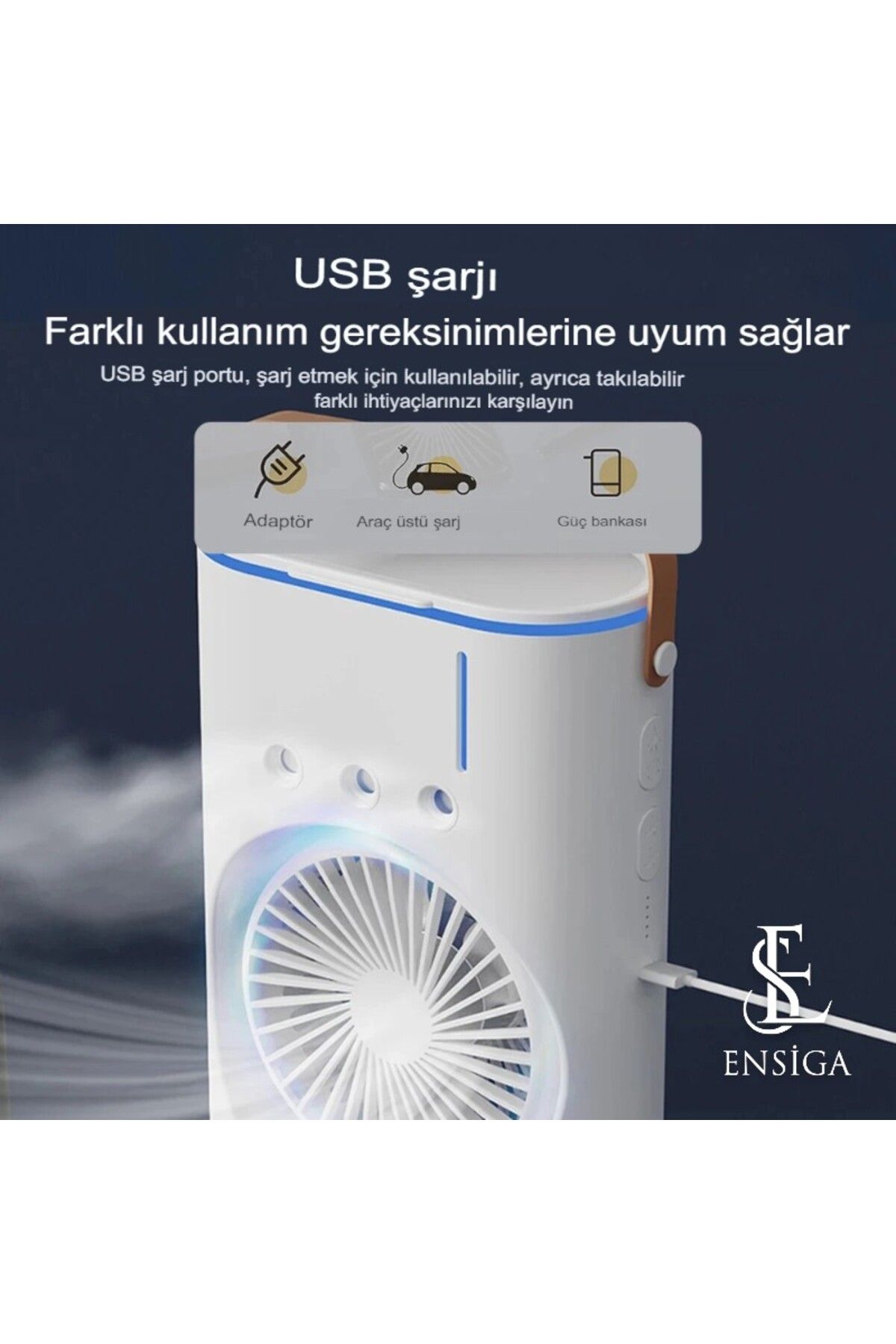 Su Püskürtmeli Iki Pervaneli Otomatik Döner Klima Vantilatör