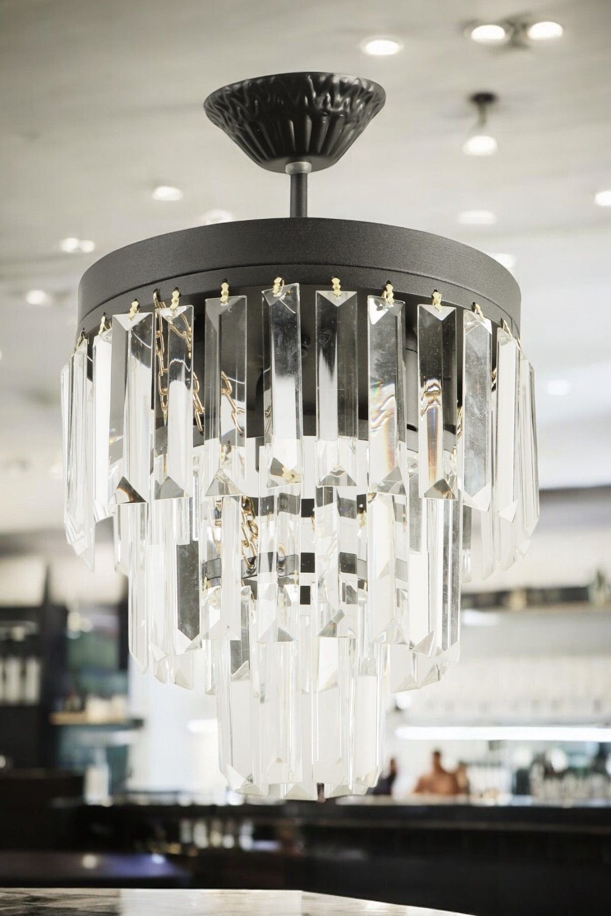 Modern Plafonyer Chandelier with Luxury Black Crystal Gemstone. Living Room/Kitchen/Entrance/Living Room/Store/ShowRoom