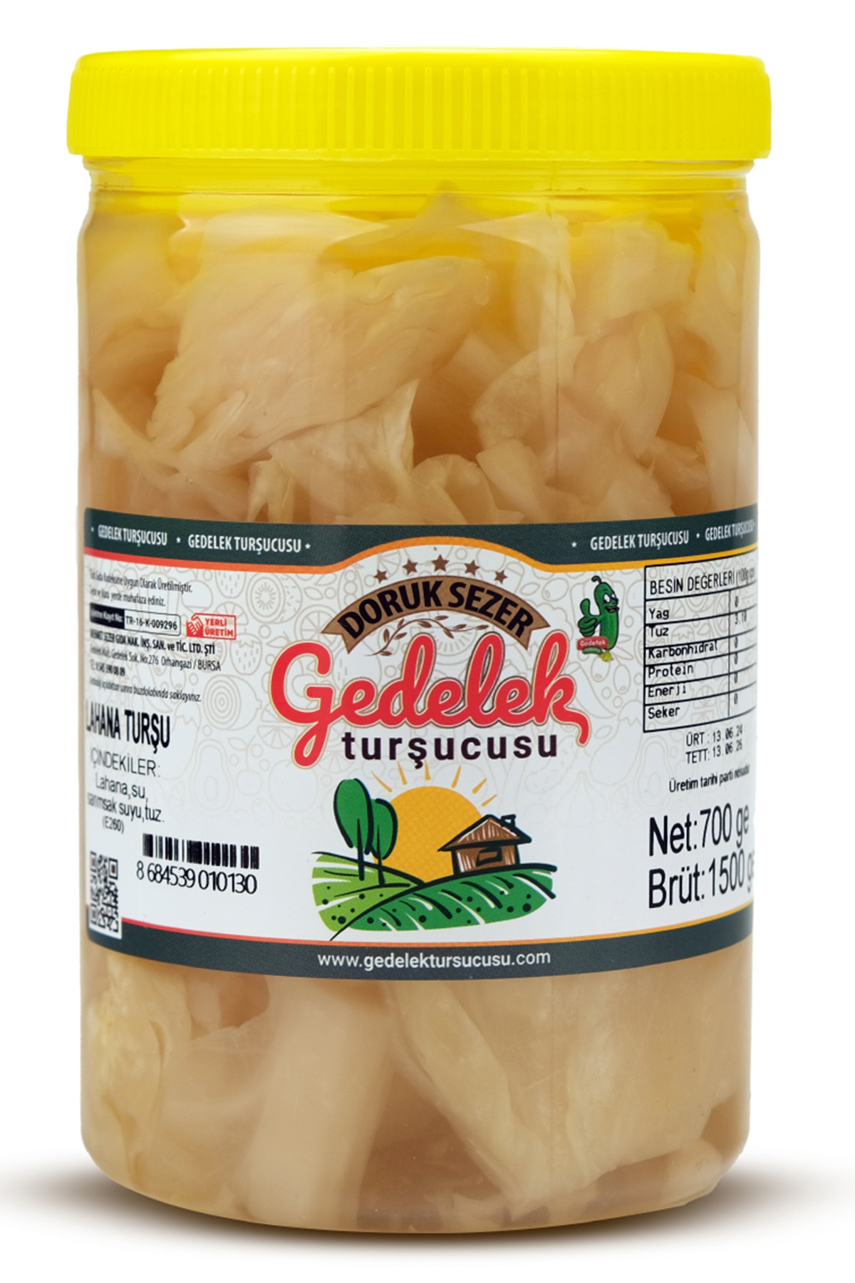 MEHMET SEZER TURŞULARI Gedelek Turşucusu Lahana Turşu 700 gram