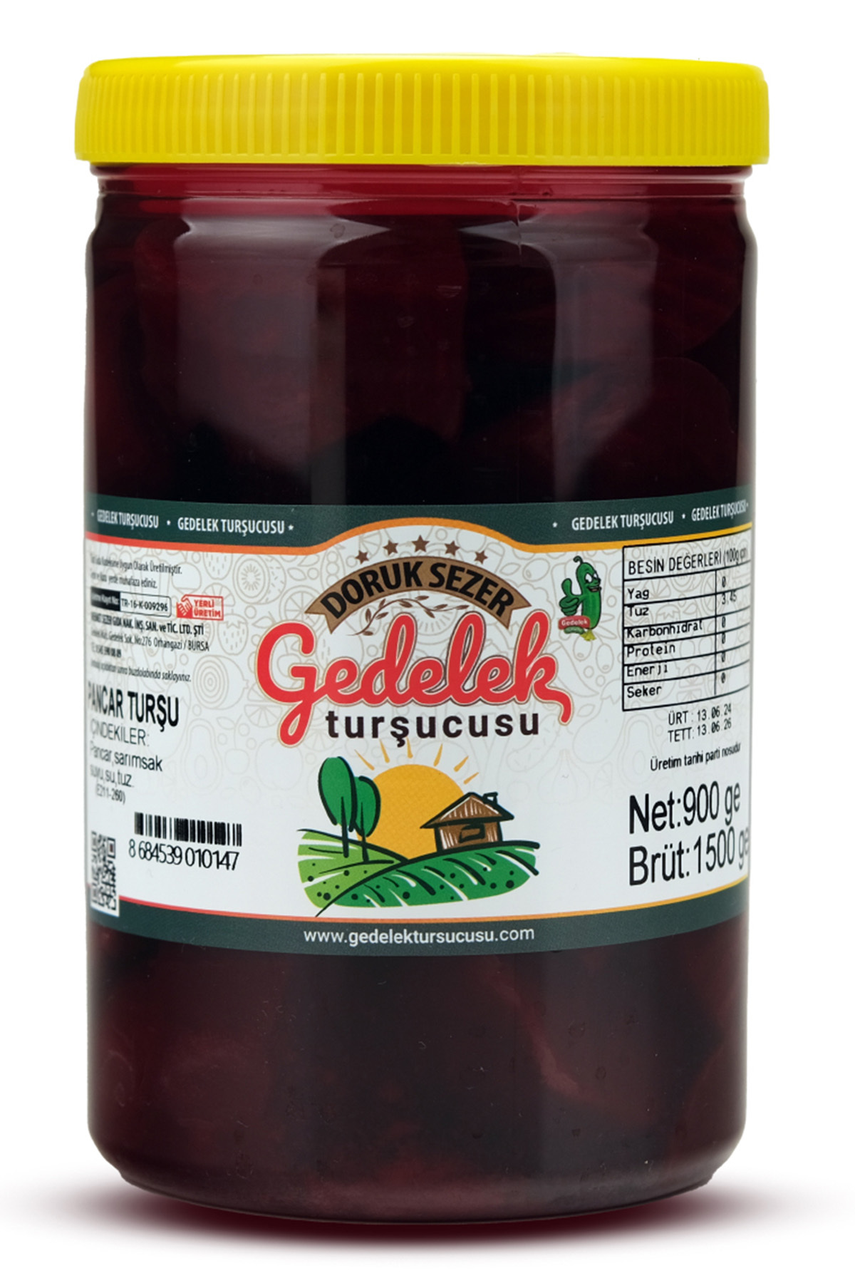 MEHMET SEZER TURŞULARI Gedelek Turşucusu Pancar Turşu 900 Gram