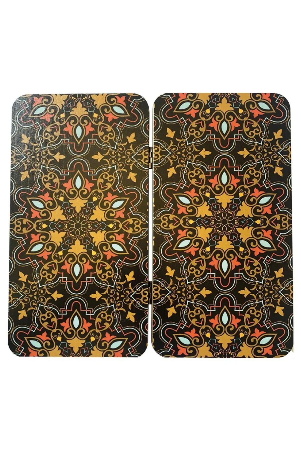 simagift-Mini Size Vector Patterned Wooden Backgammon Set 2