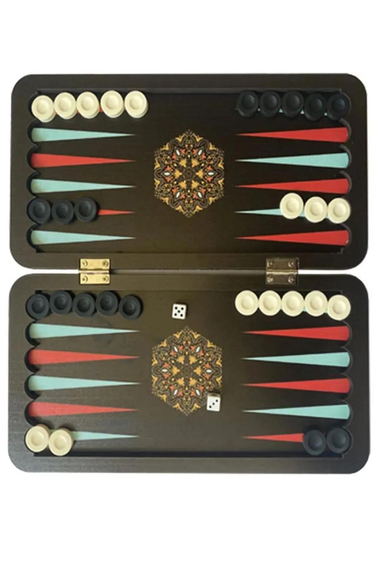 simagift-Mini Size Vector Patterned Wooden Backgammon Set 1