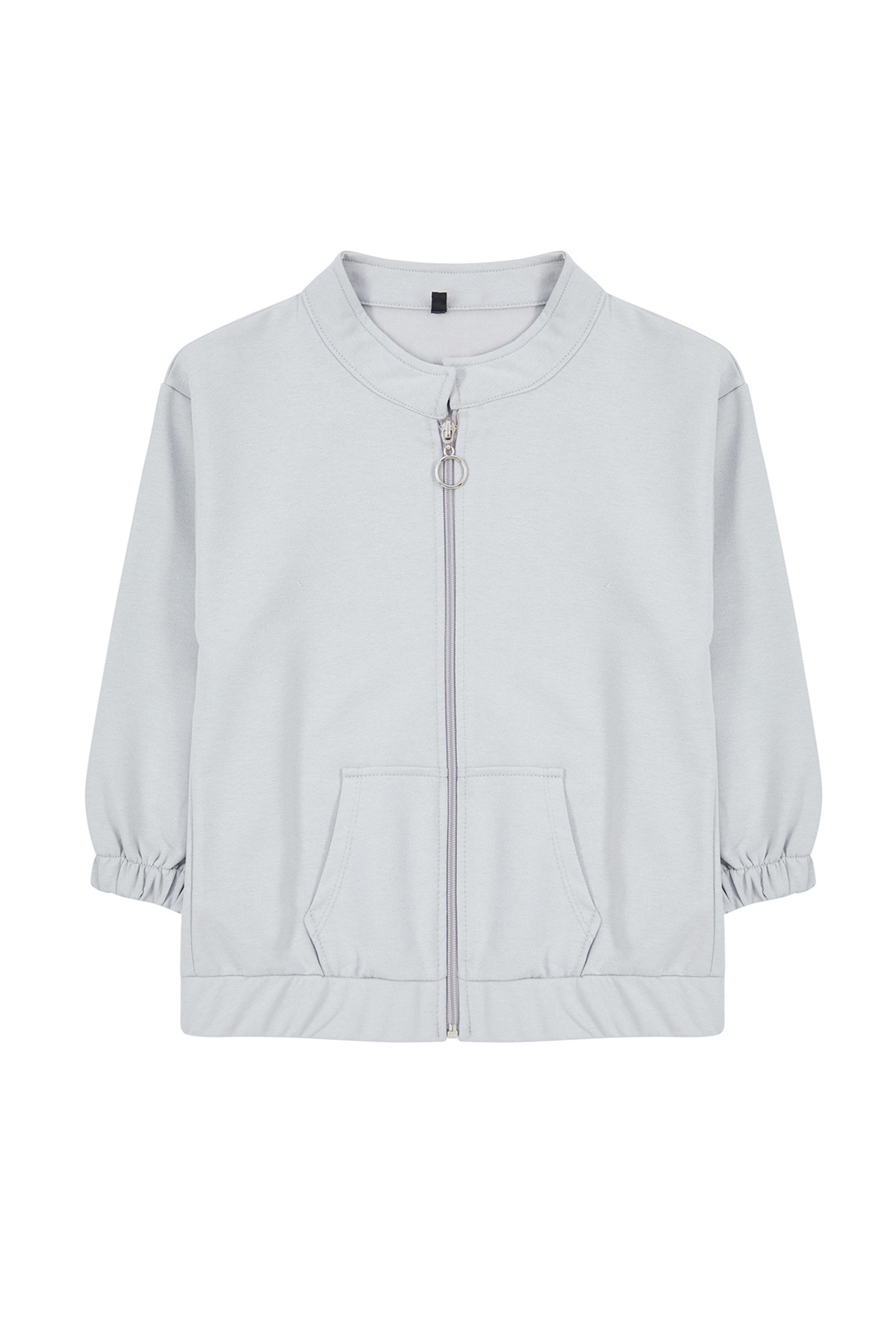 Trendyolmilla  Gri Erkek Çocuk Mevsimlik-İnce Fermuarlı Kapüşonlu Örme Hırka TKDAW25HI00000