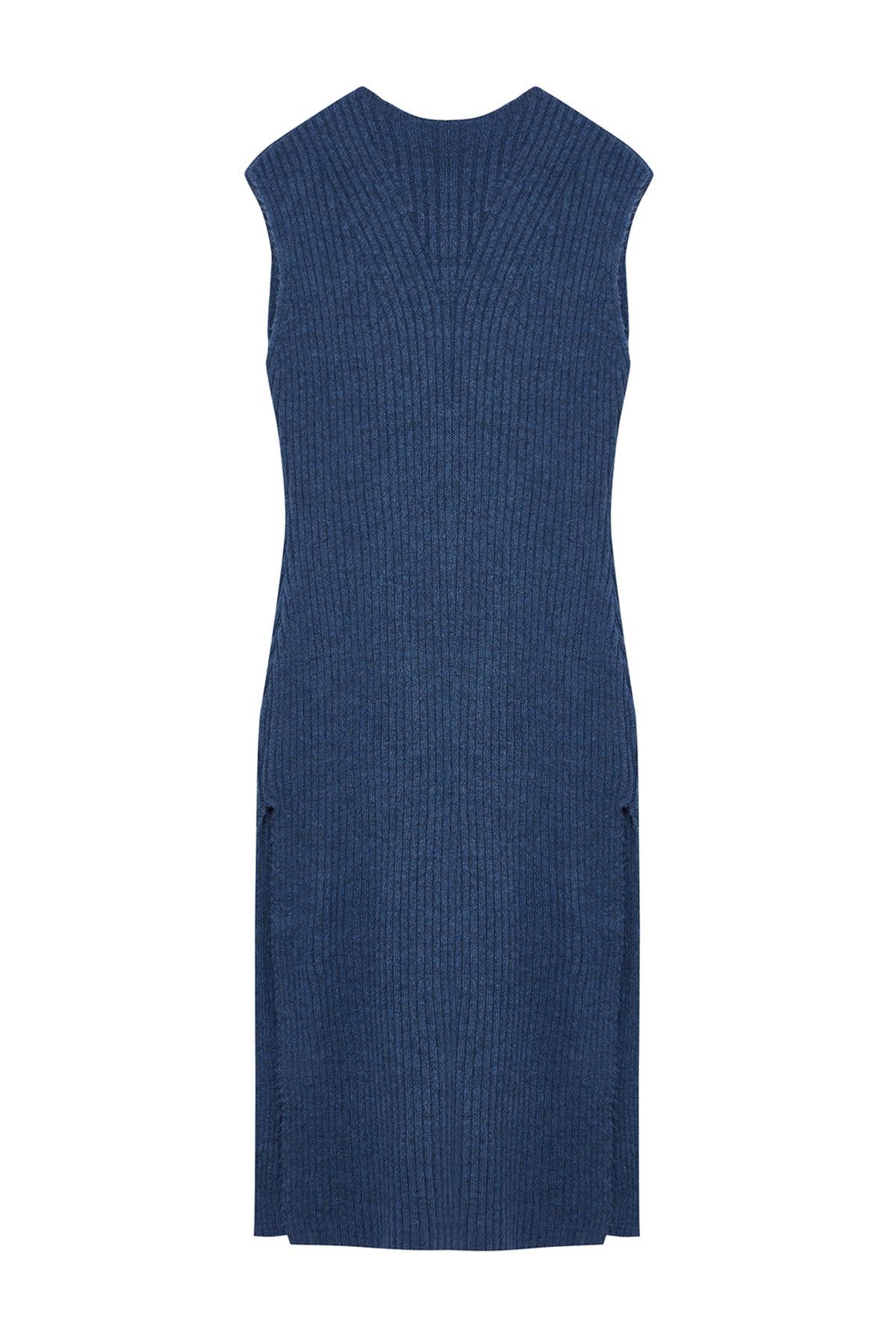 Trendyol Collection-Pulovere din tricotaje indigo cu textura moale - guler vertical TWOAW25SV00011 6
