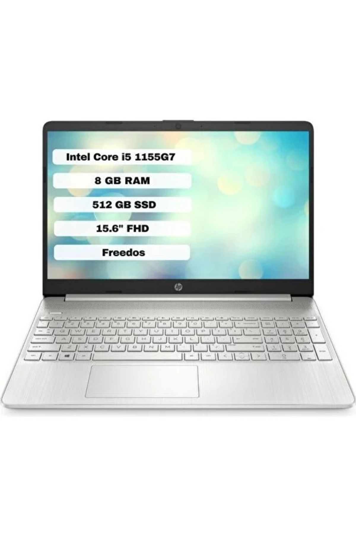 HP 15S-FQ4015NT 54U49EA i5-1155G7 8GB 512SSD 15.6" FullHD FreeDOS Taşınabilir Bilgisayar