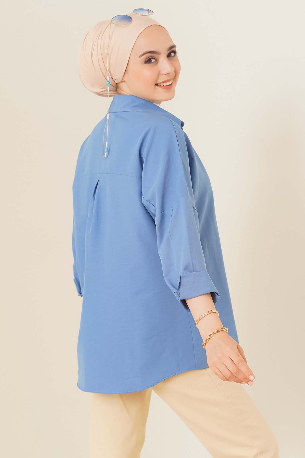 Bigdart-103901 Oversize Basic Hidzsáb ing - indigó 3