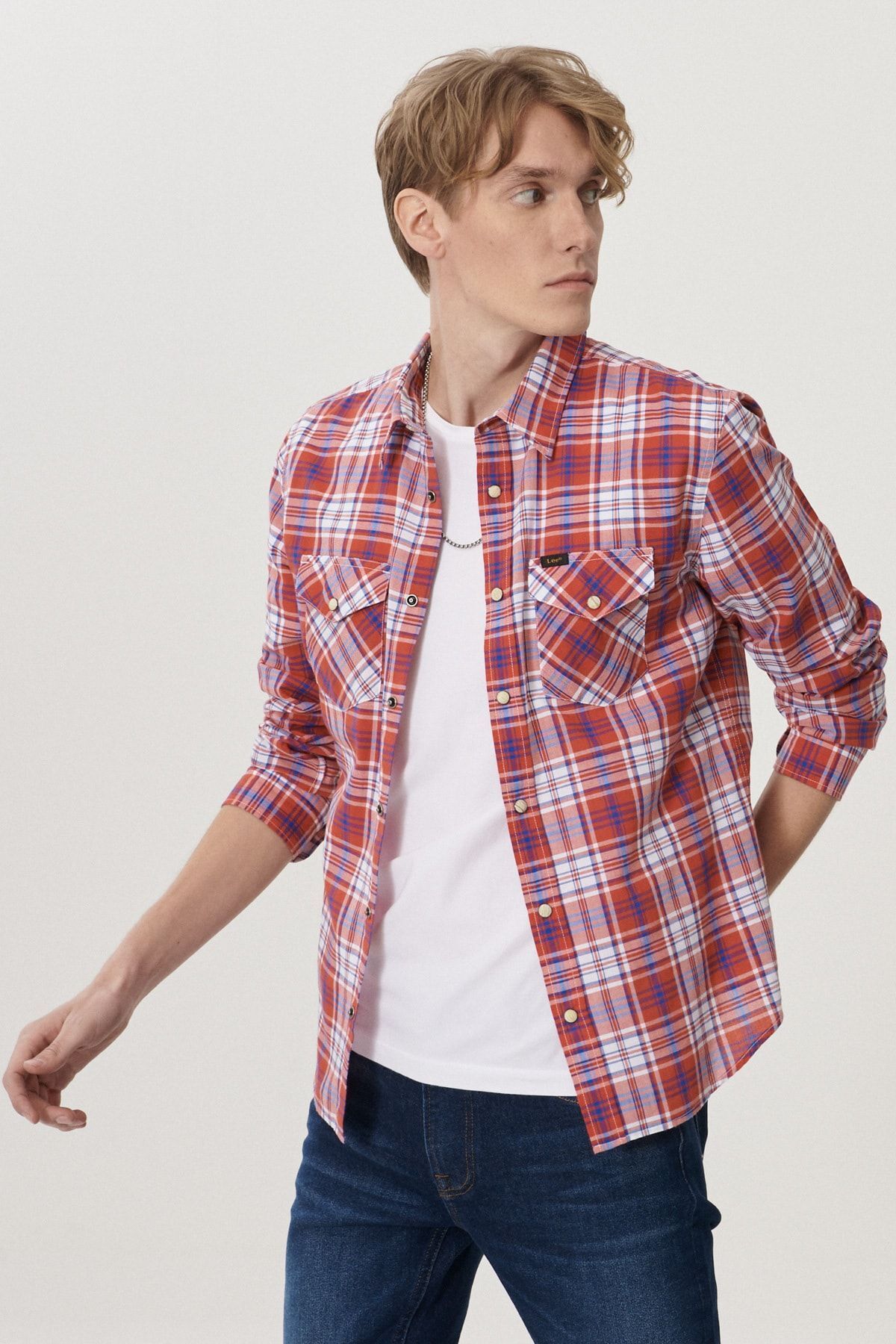 chemise slim fit à manches longues