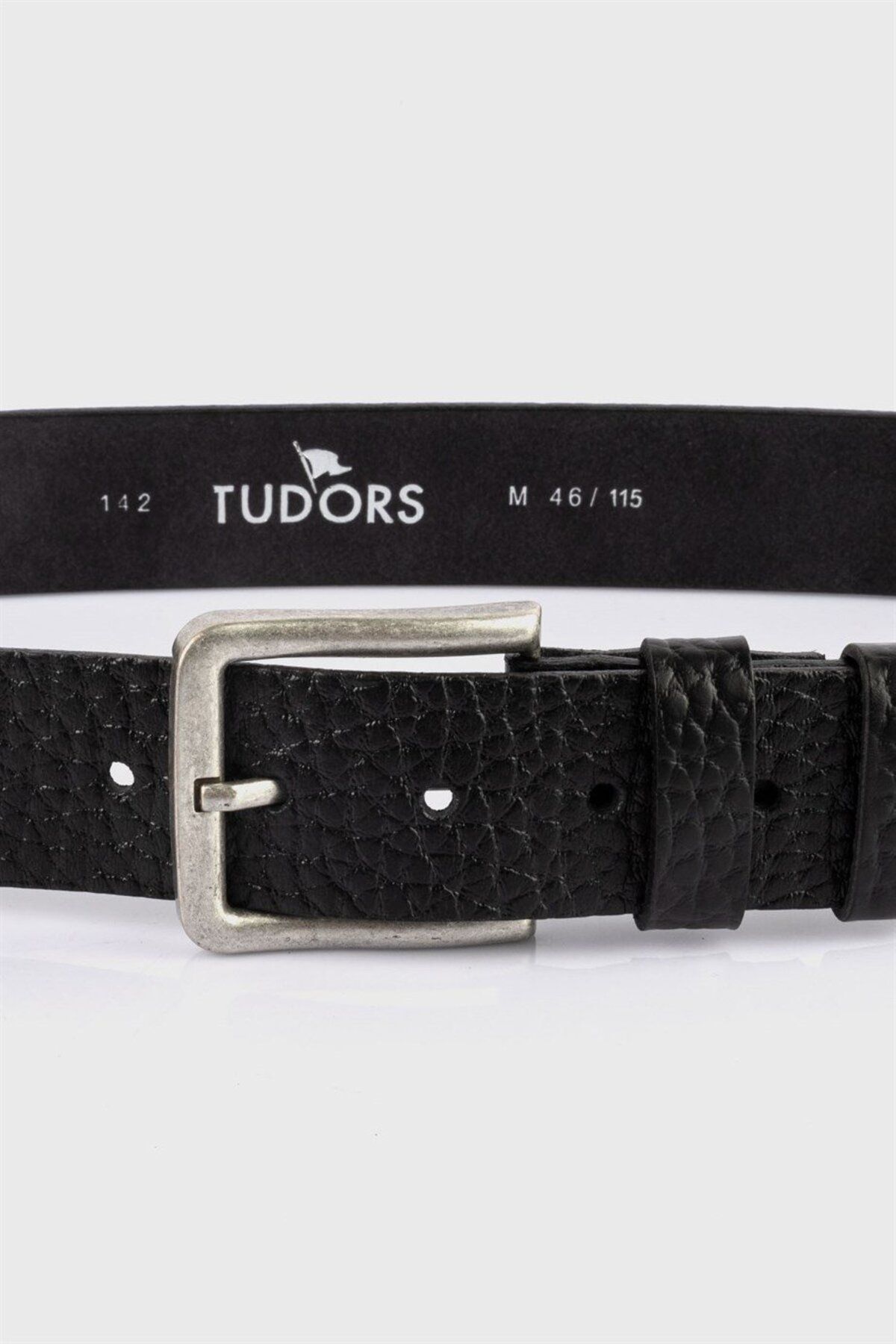 کمربند مشکی 100% چرم اصل 4 سانتی متری مردانه Tudors