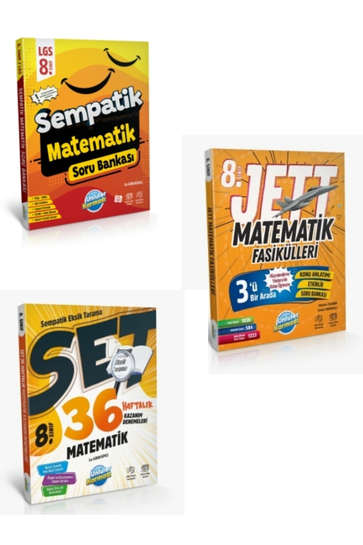 Sempatik Matematik Soru Bankası+Jet Fasikül+Haftalık Kazanım Denemeleri 3 in 1 2025 Ünlüler Karması