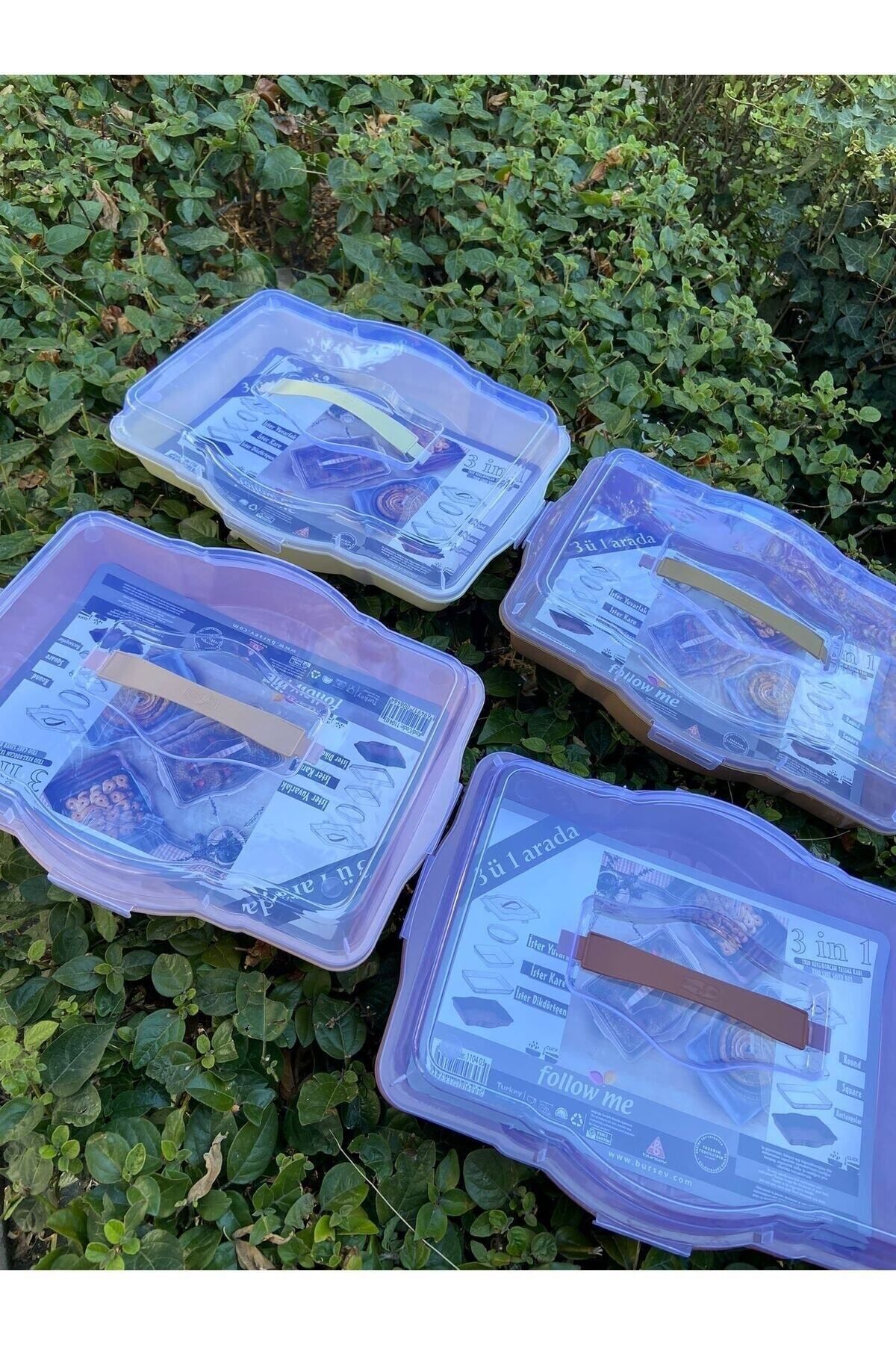 Bursev-Pyrex Storage Dumpling Carrying Container Rectangular Square Round Cake And Cake Storage Container Presentation Tray 4