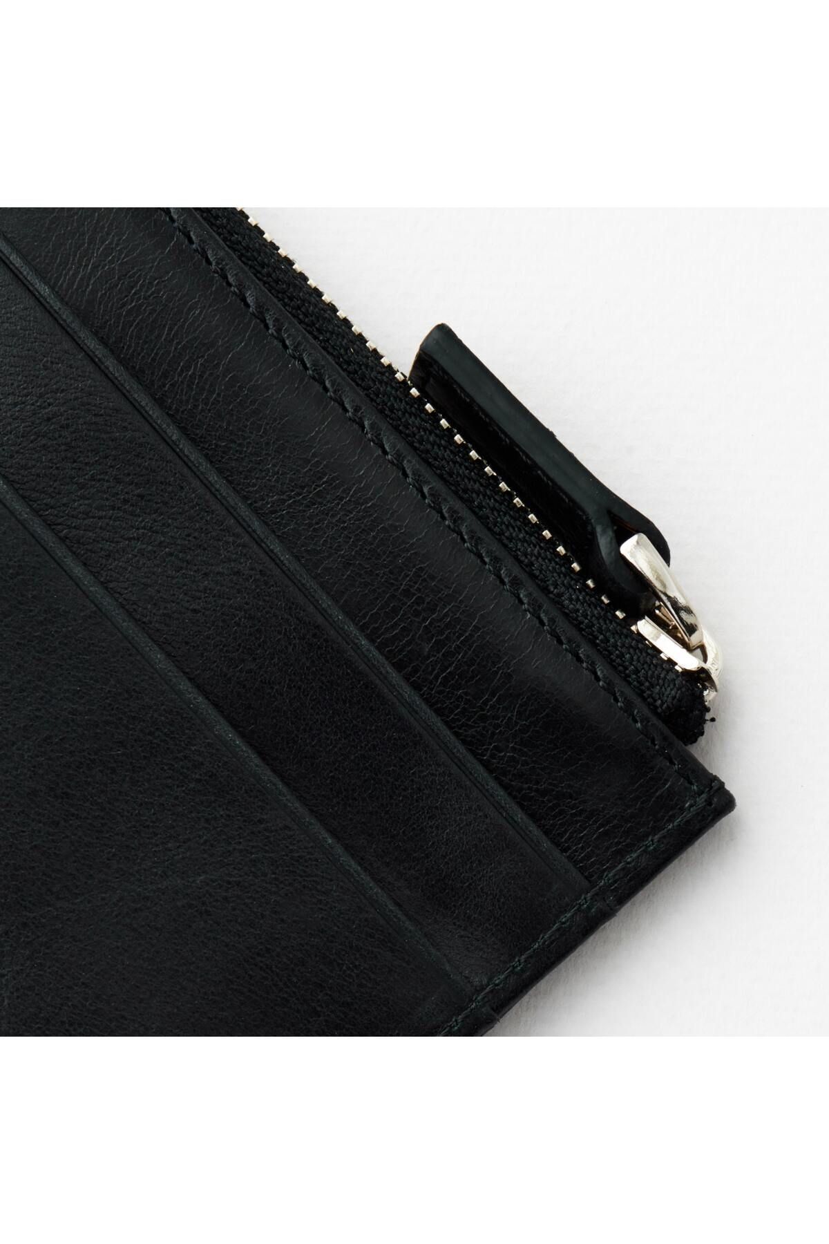 کیف پول مردانه طراحی جیب سیاه چرمی SEWARD ZIPPER بسته چند بخش RFID محافظت شده HELMBROOK