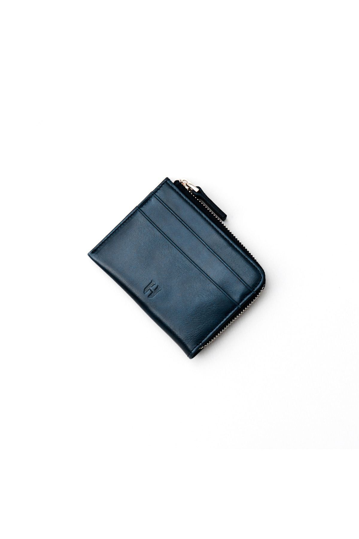 کیف پول مردانه طراحی جیب آبی چرمی SEWARD ZIPPER بسته چند بخش RFID محافظت شده خانه کارت HELMBROOK