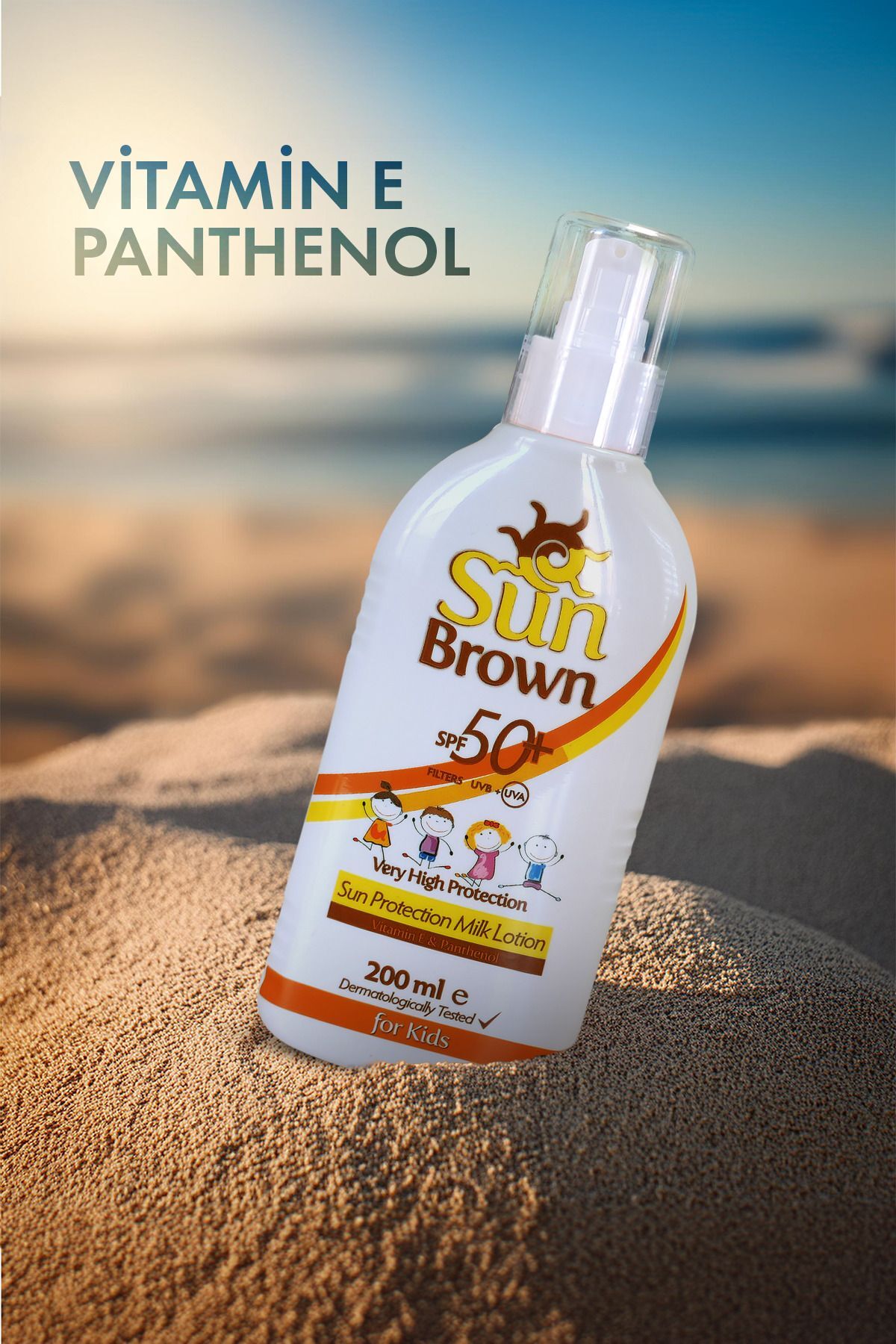 Sun Brown Spf 50 Çocuklar Için Hassas Güneş Koruyucu Vücut Losyonu 200ml fotoğrafı 5 (önizleme)