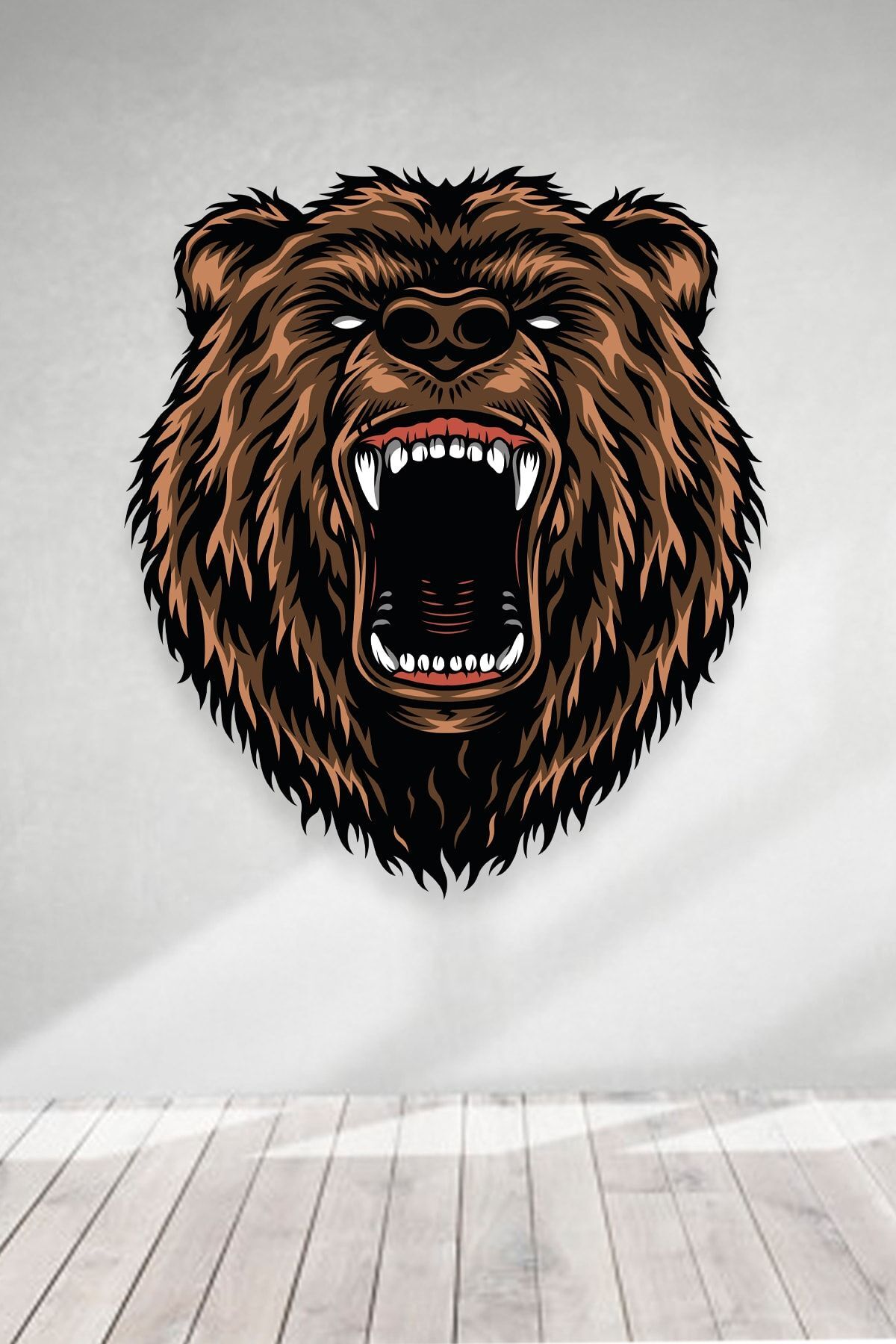 Ayı Başı Baskılı Duvar Sticker 30x35 Cm