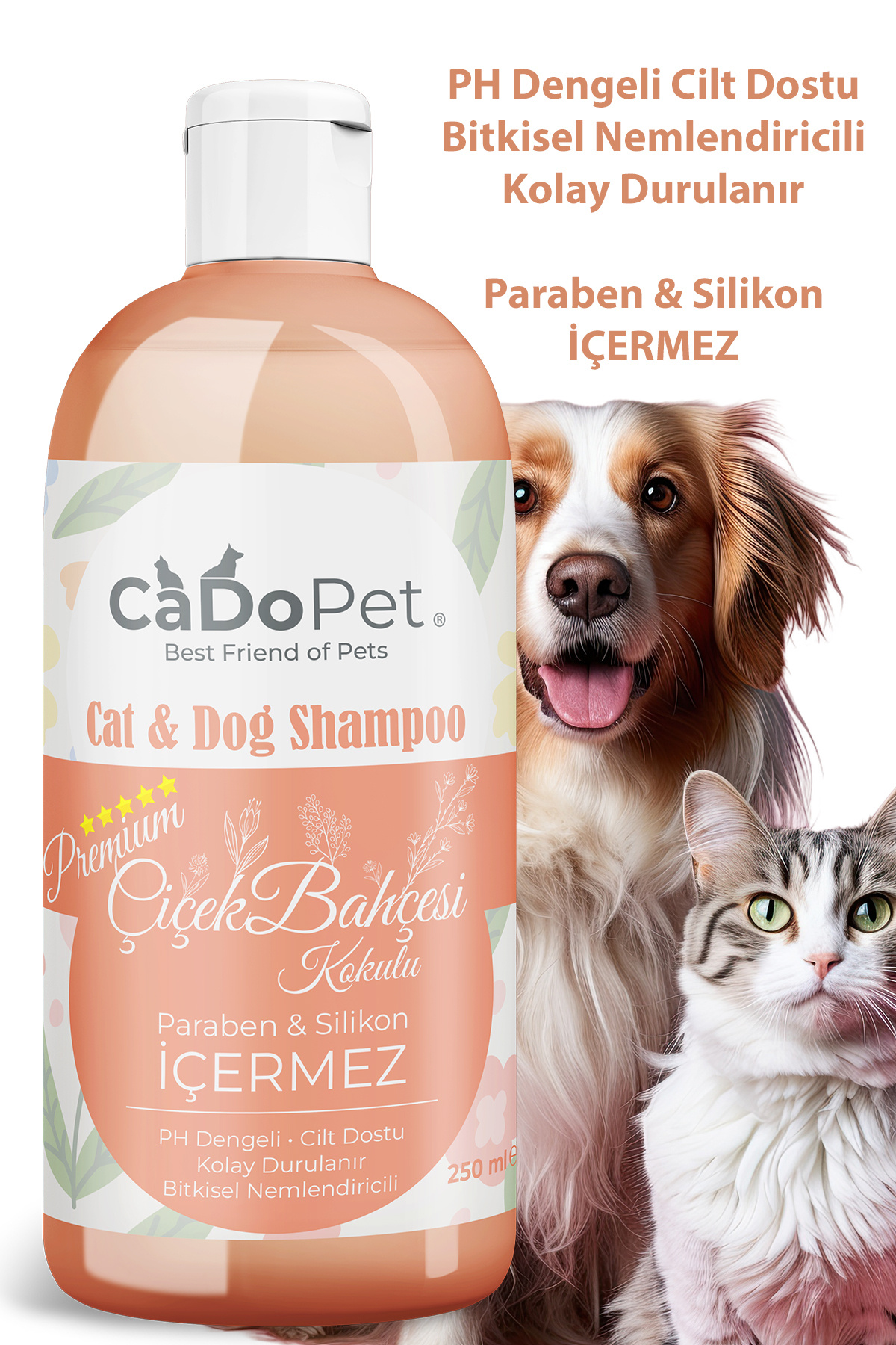 CaDoPet Kedi Köpek Şampuanı Çiçek Kokulu Premium 250ml