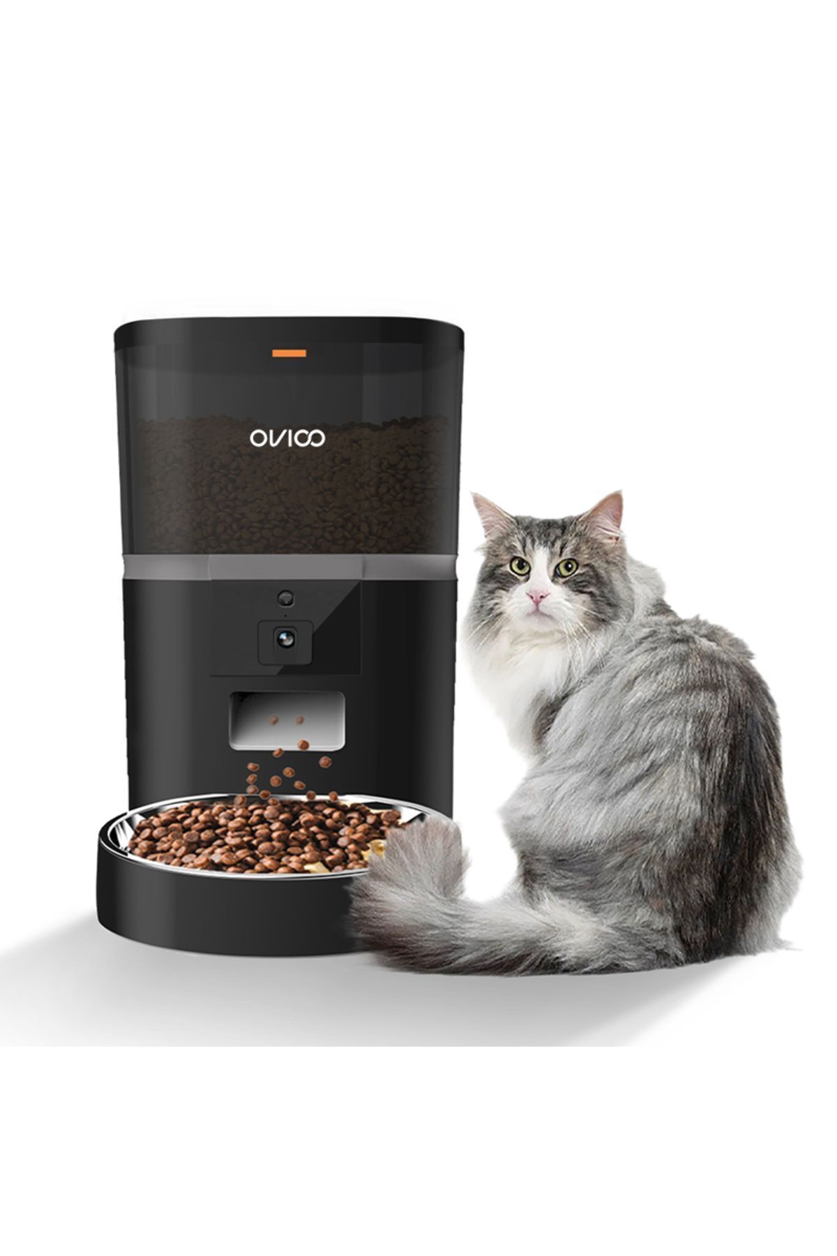 OVIOO-QQ005 6lt - Stainless Bowl Cat and Dog Feeder with Camera and Wifi Connection 2
