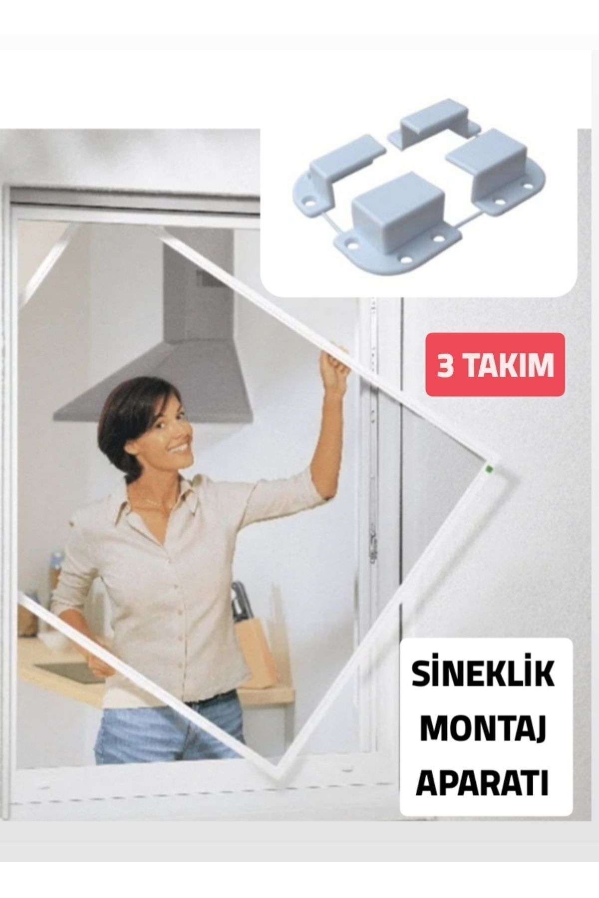 Genel Markalar SİNEKLİK MONTAJ APARATI PVC SİNEKLİK SABİTLEME MONTAJ APARATI ** 3 SET