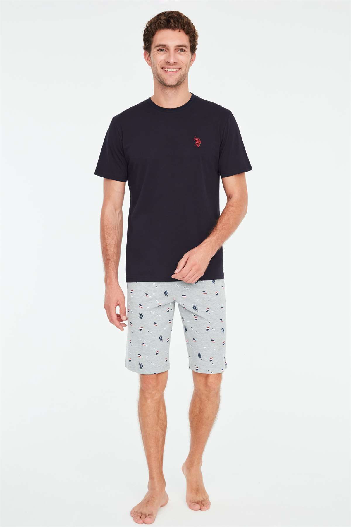 ست پیژامه آبی مردانه تیشرت سرمه ای U.S. Polo Assn.