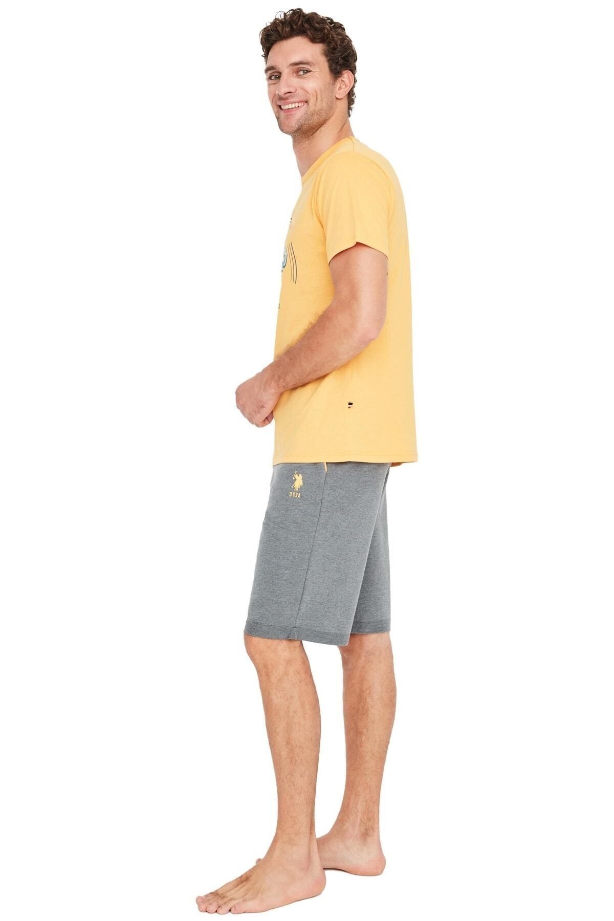 ست پیژامه نارنجی مردانه تیشرت 18675 اورجینال U.S. Polo Assn.