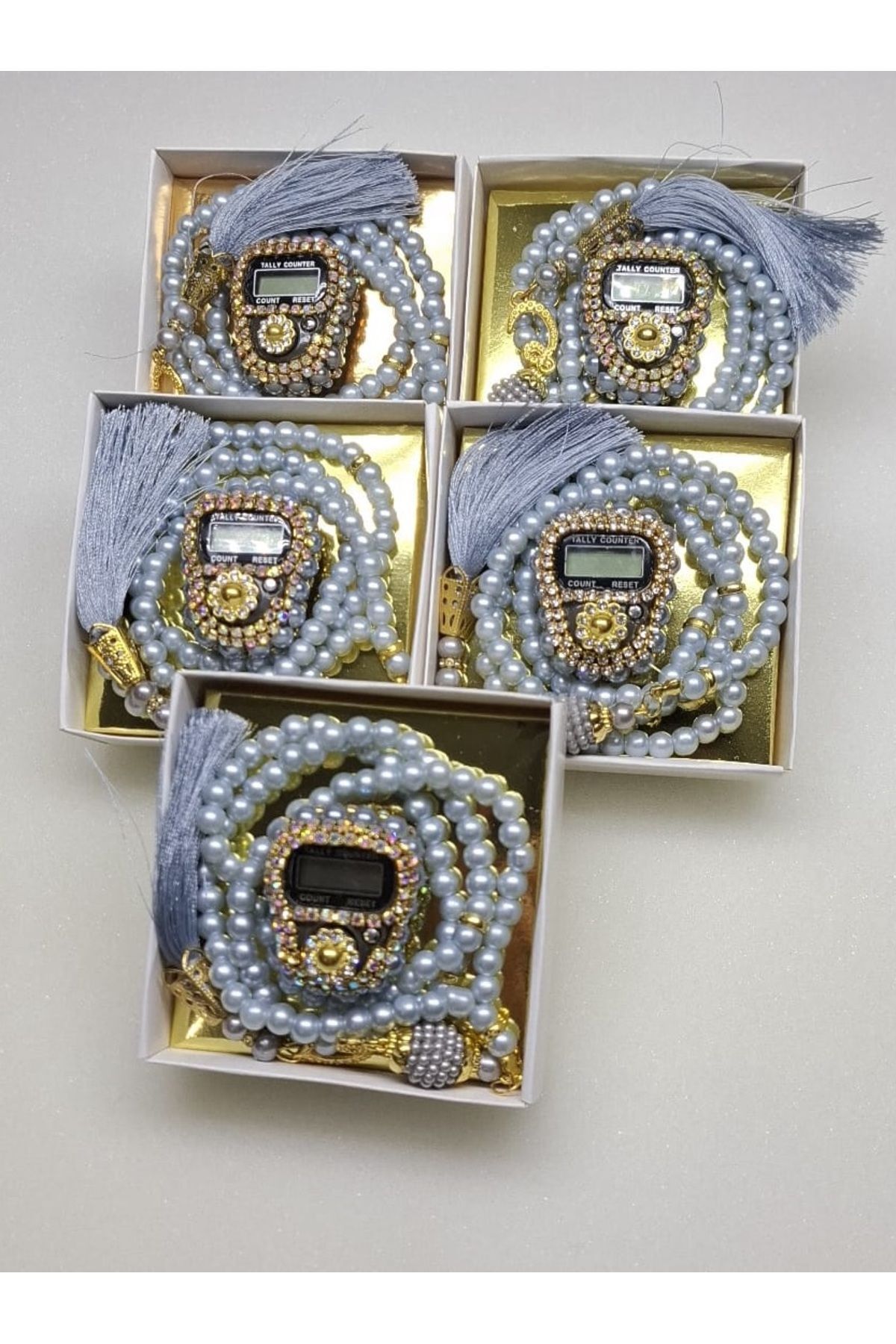 gift, 5-piece Boxed Gemstone Zikirmatik Rosary Gift Set, Mawlid,circumcision, souvenirs