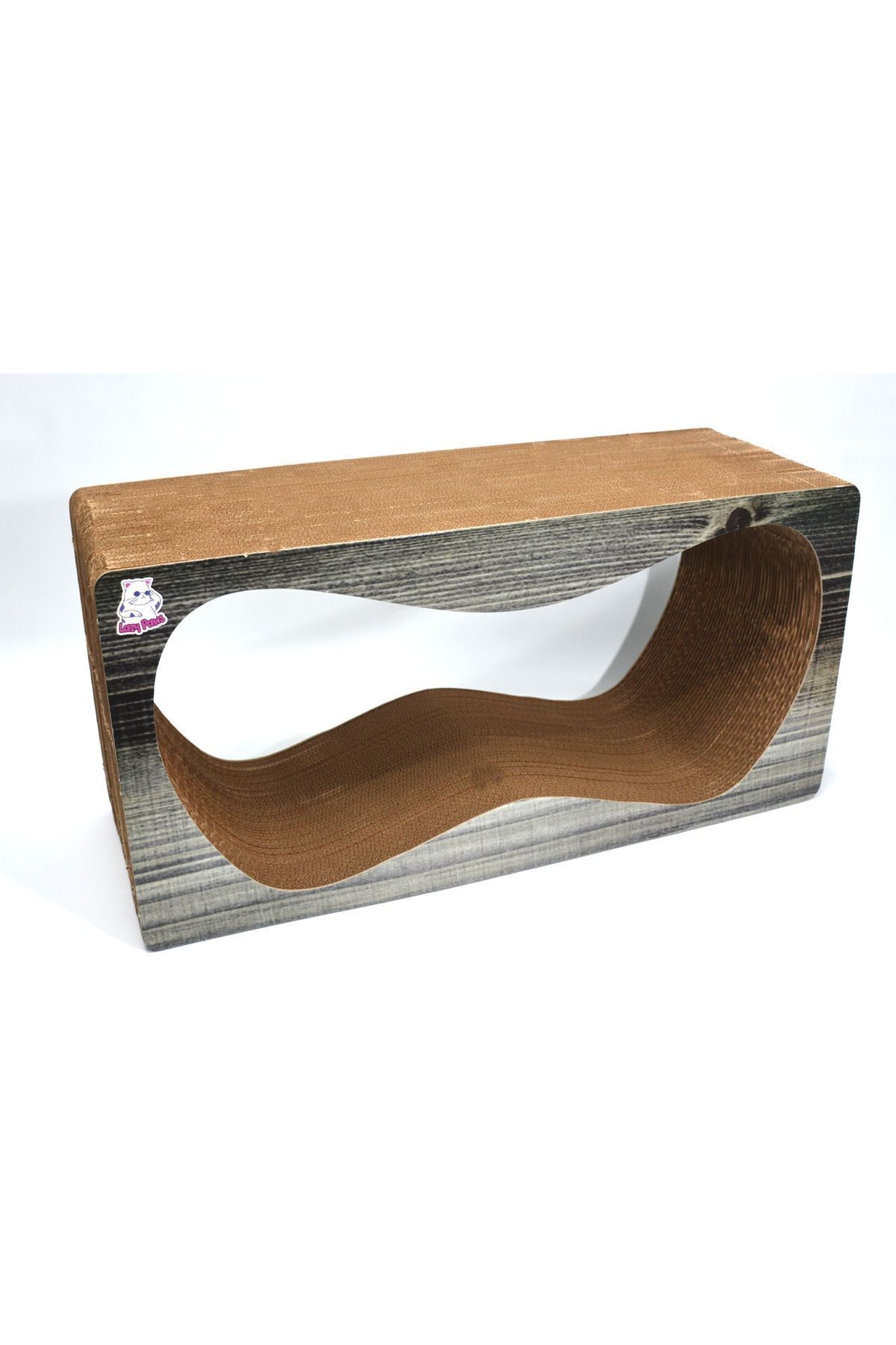 Lazy Paws-Anthracite Pattern Cardboard Cat Scratch Sofa - Model: Mega Set of 2 2