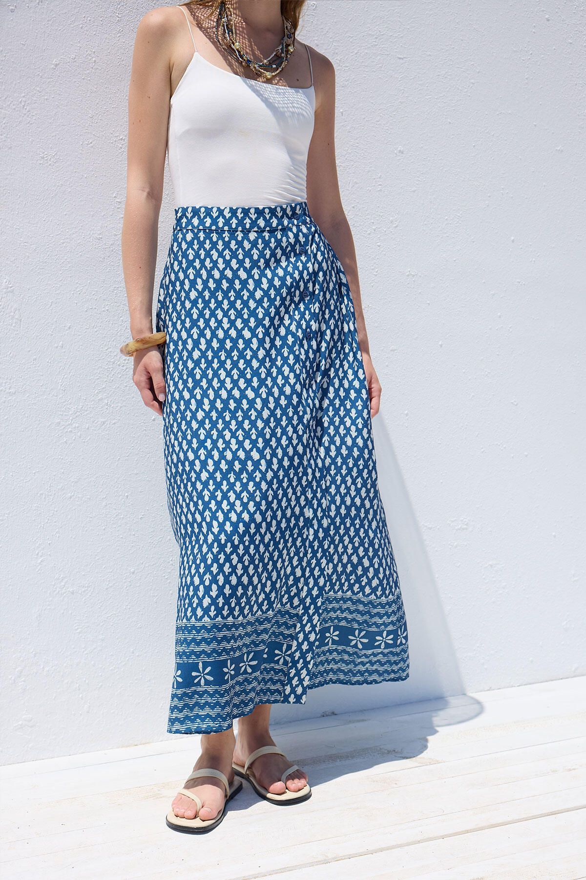 Manuka-Simone Patterned Viscose Wrap Skirt 4